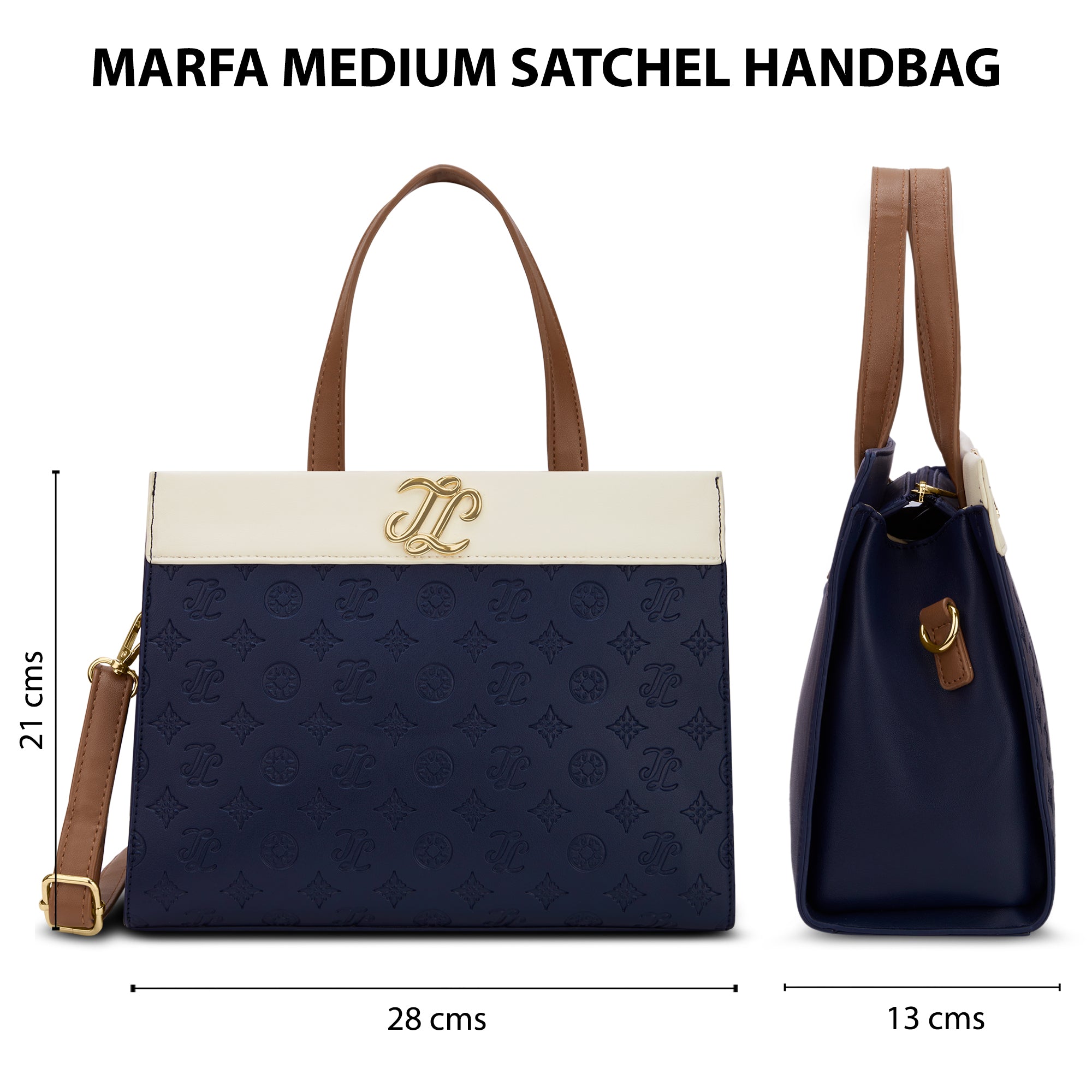 Colourblock Marfa Medium Satchel Bag Navy