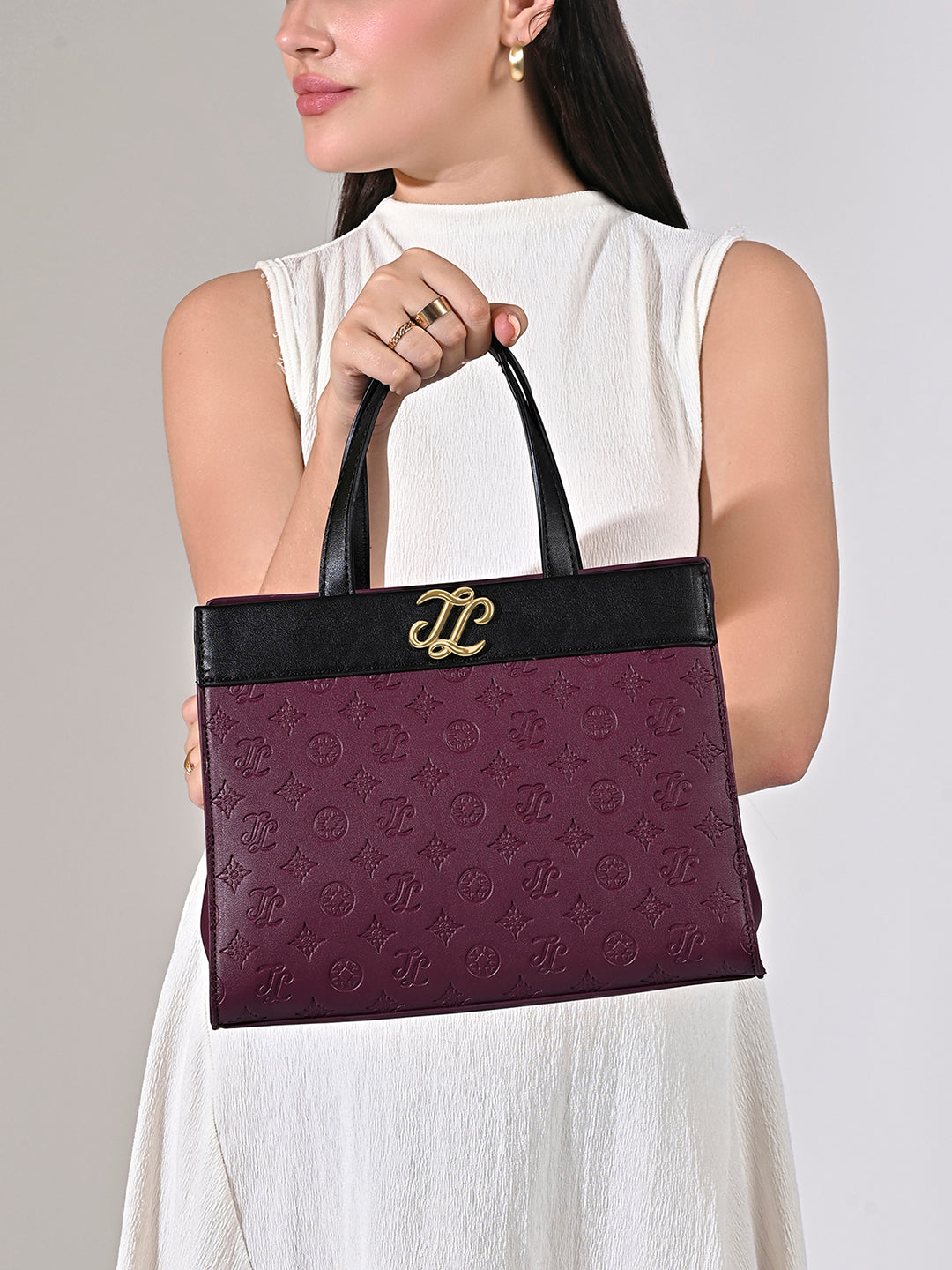 Colourblock Marfa Medium Satchel Bag Maroon