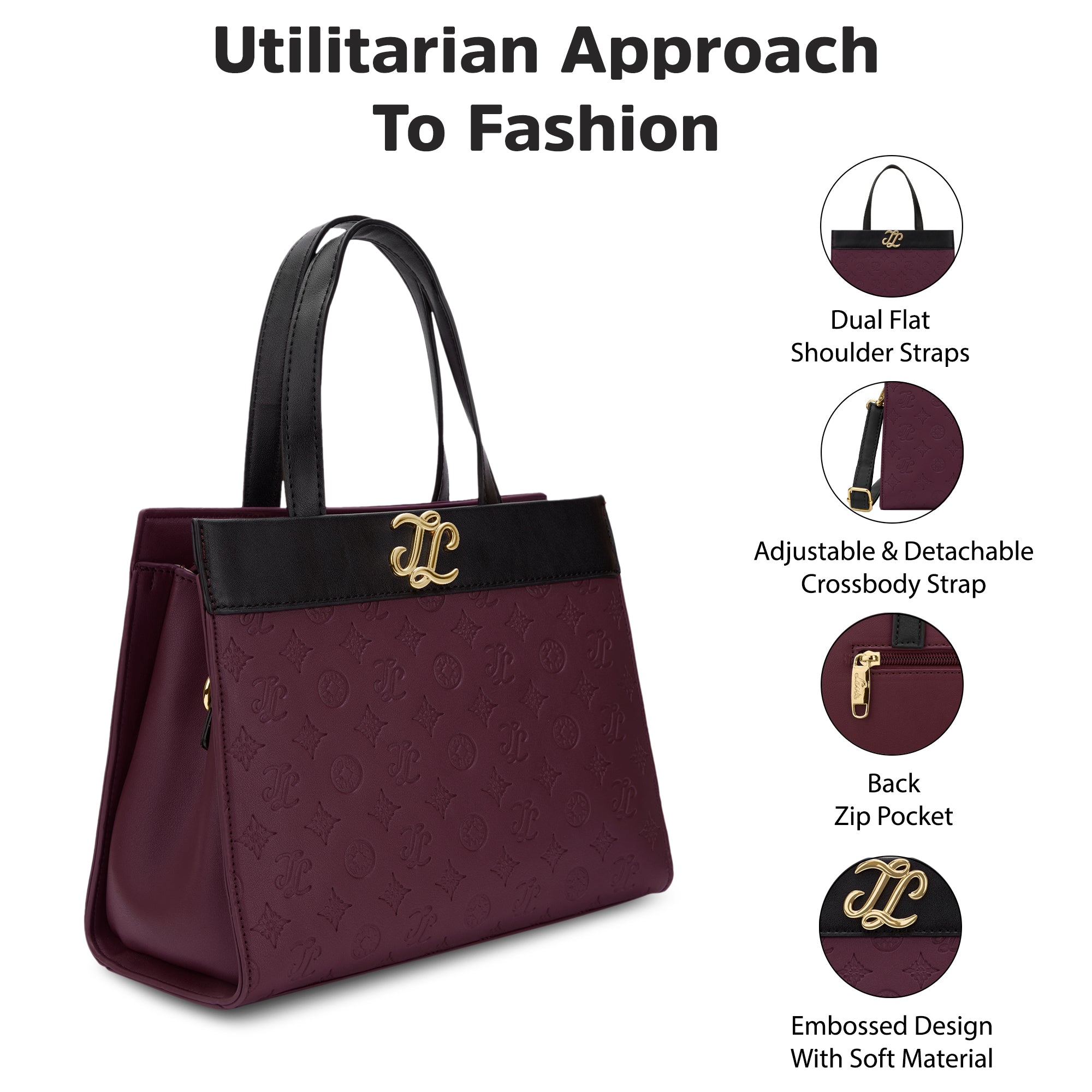 Colourblock Marfa Medium Satchel Bag Maroon