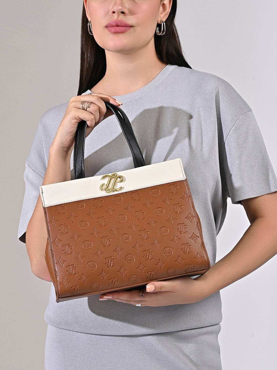 Colourblock Marfa Medium Satchel Bag Tan