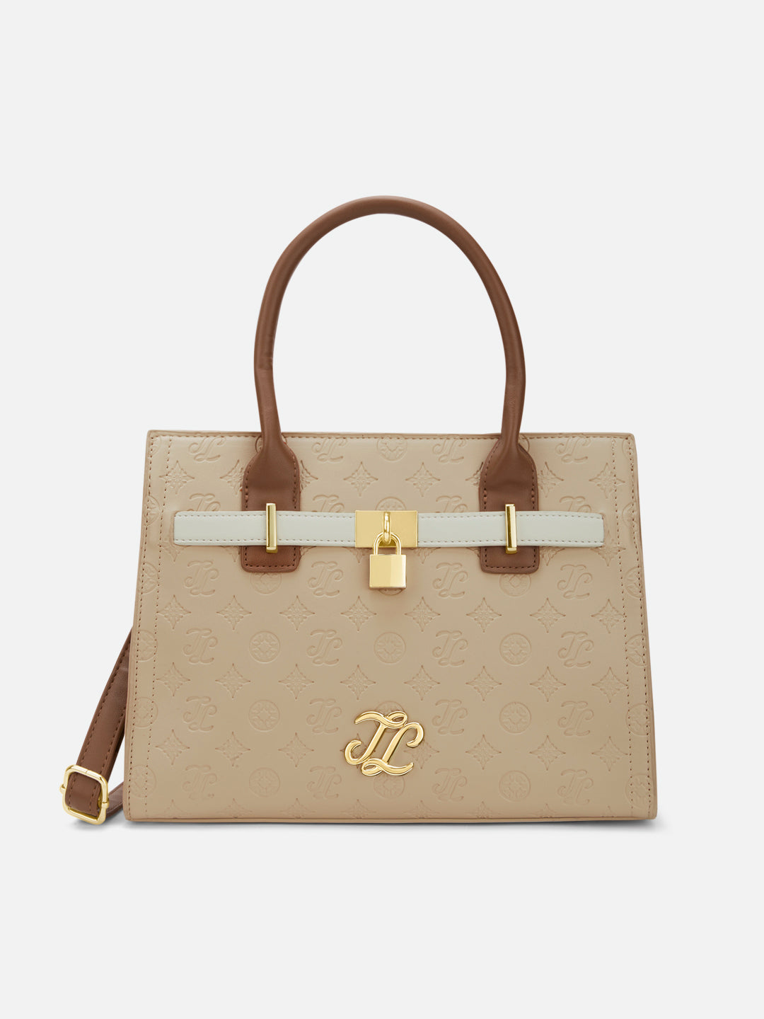 Colourblock Taos Medium Satchel Bag Beige