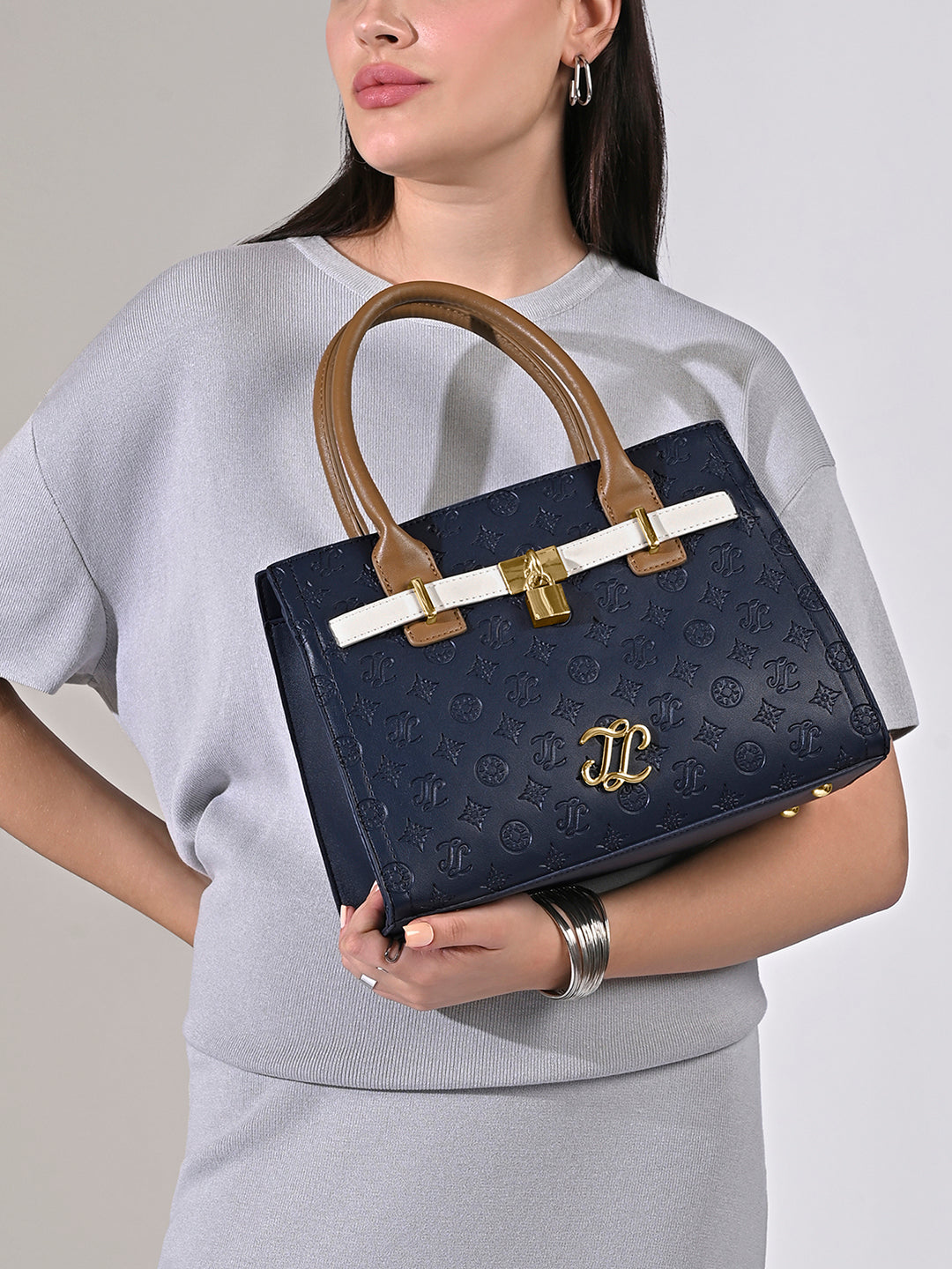 Colourblock Taos Medium Satchel Bag Navy