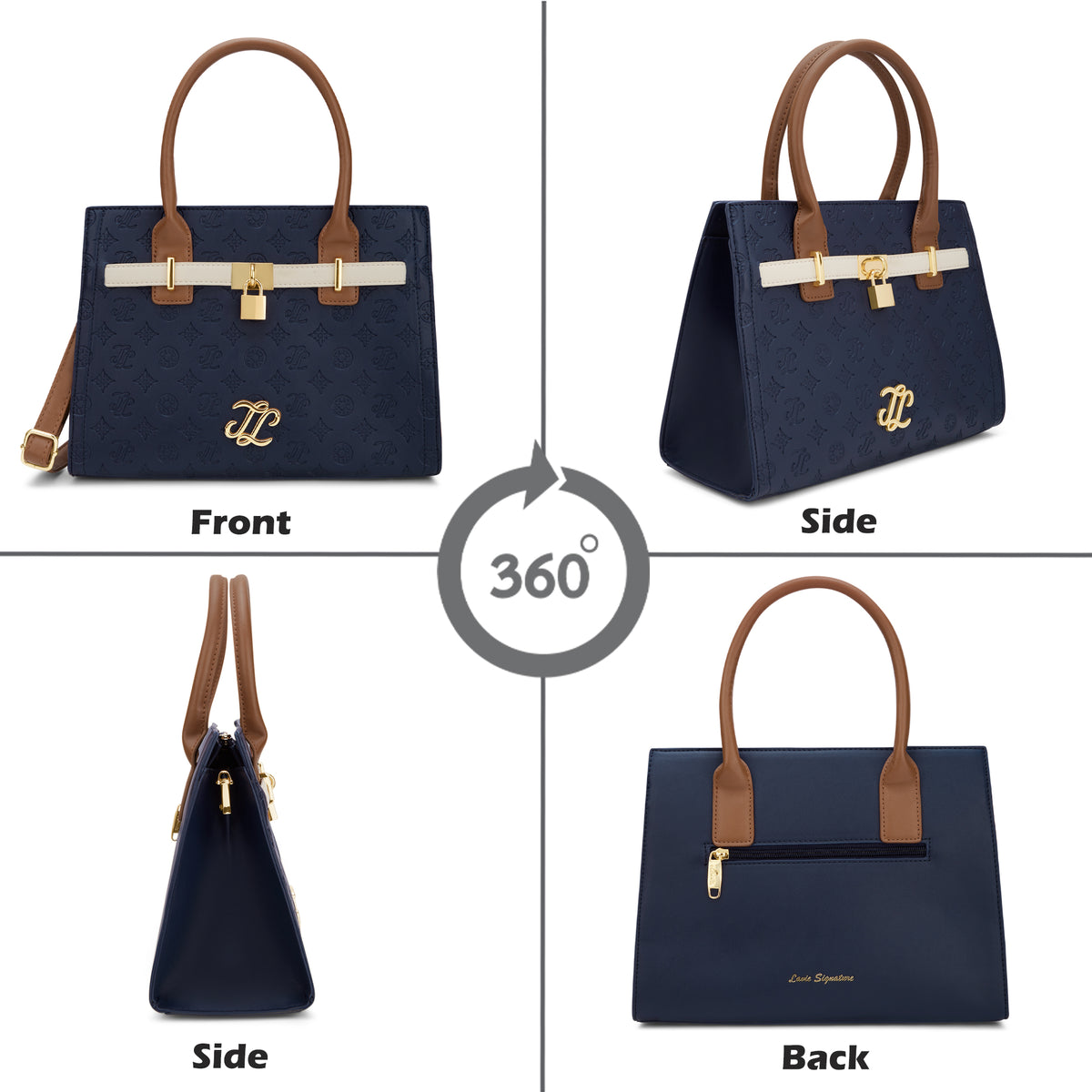 Colourblock Taos Medium Satchel Bag Navy
