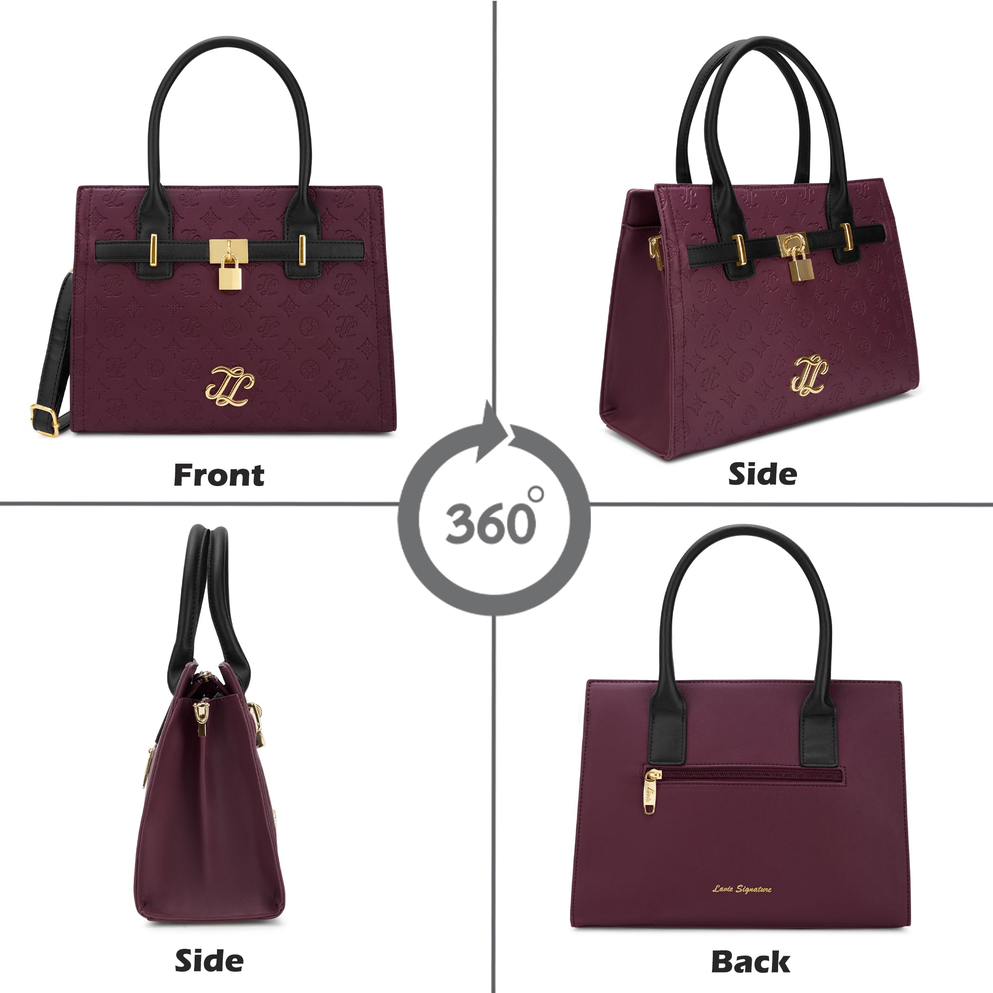 Colourblock Taos Medium Satchel Bag Maroon