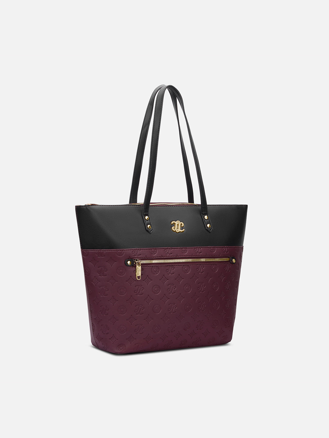 Colourblock Newyork Large Tote Bag Maroon