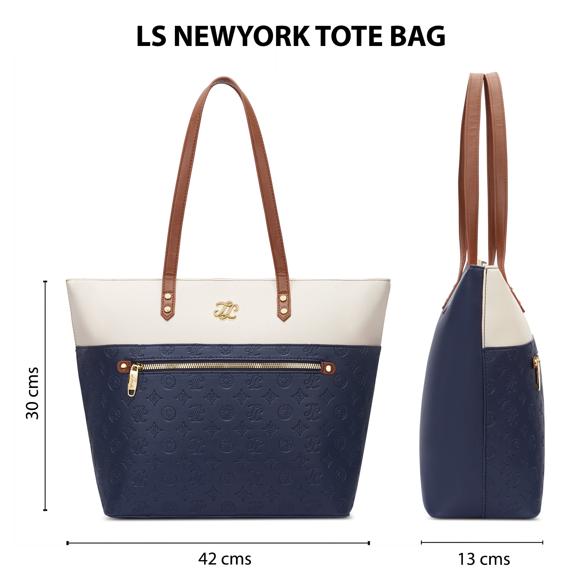 Colourblock Newyork Large Tote Bag Navy