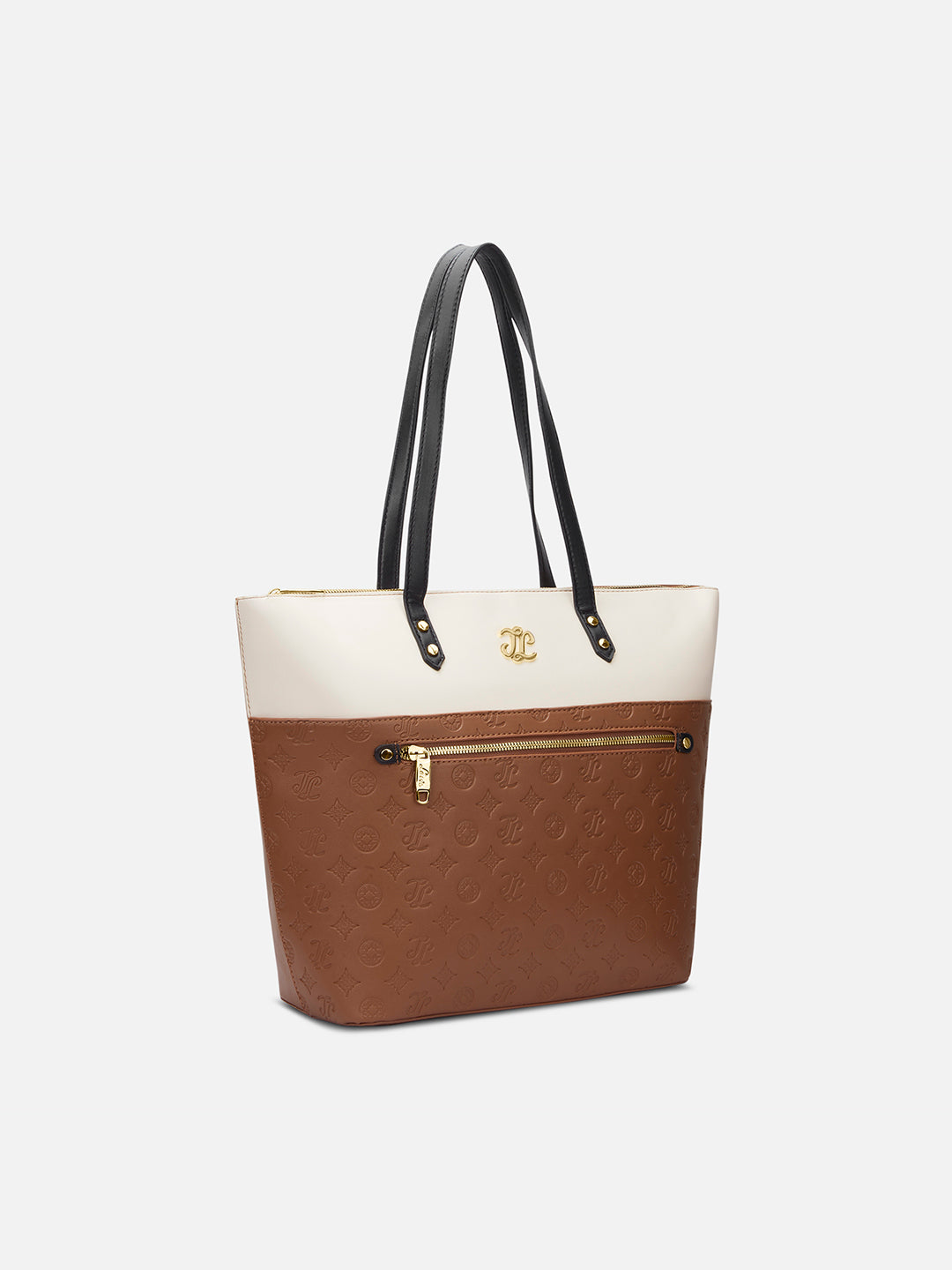 Colourblock Newyork Large Tote Bag Tan