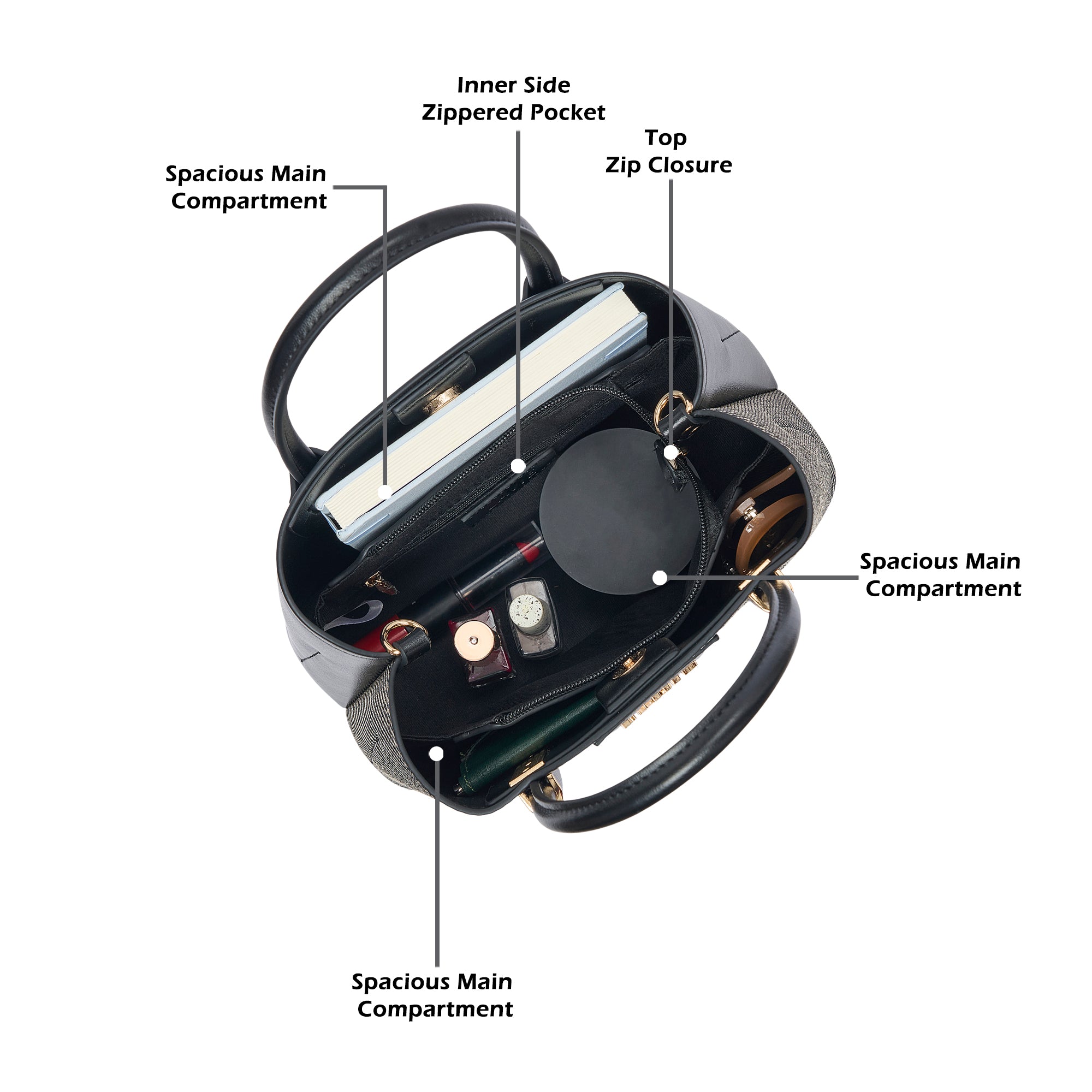 Bella 3 Comparment Small Handbag