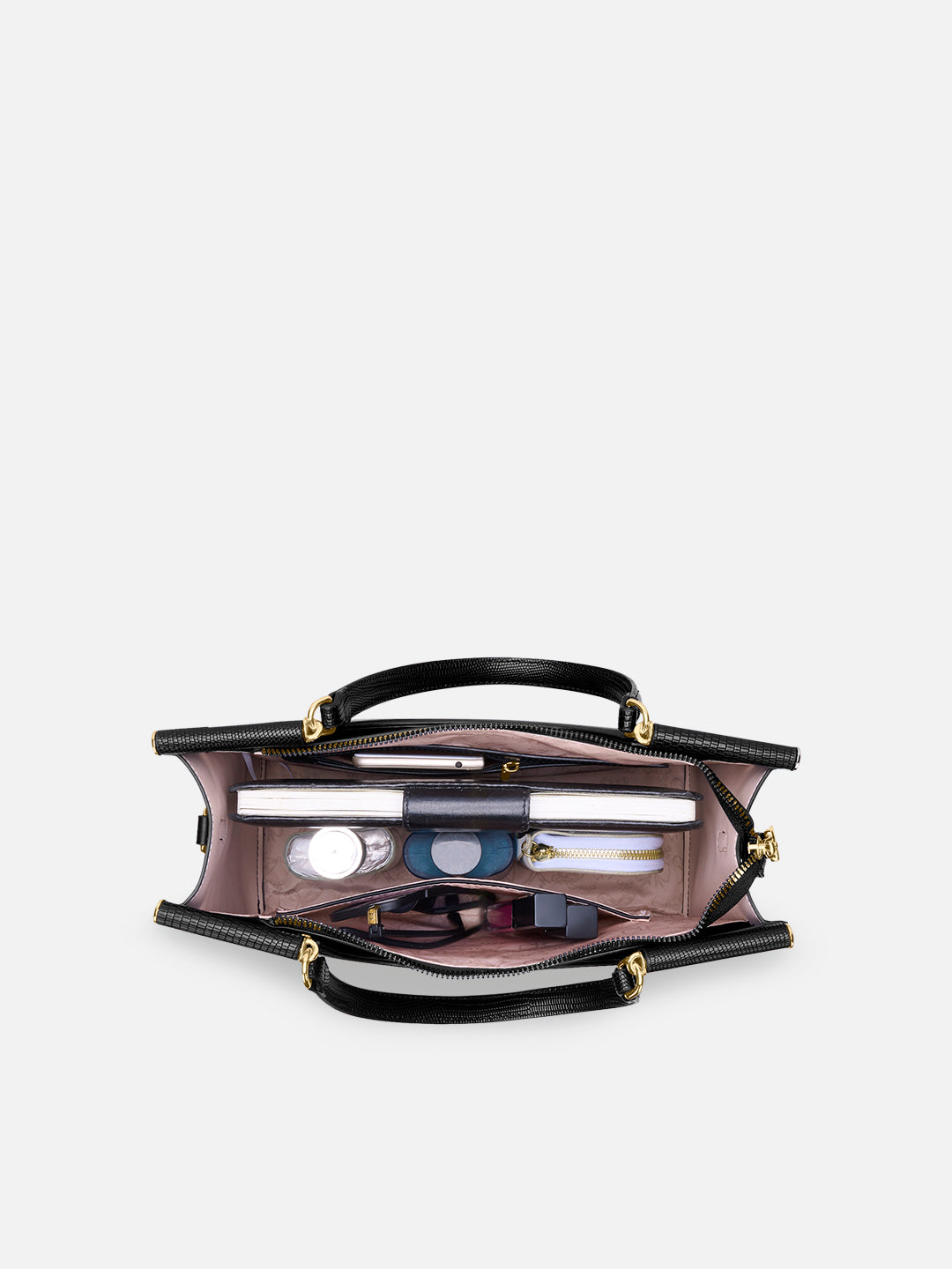 Freesia Medium Satchel Bag Black