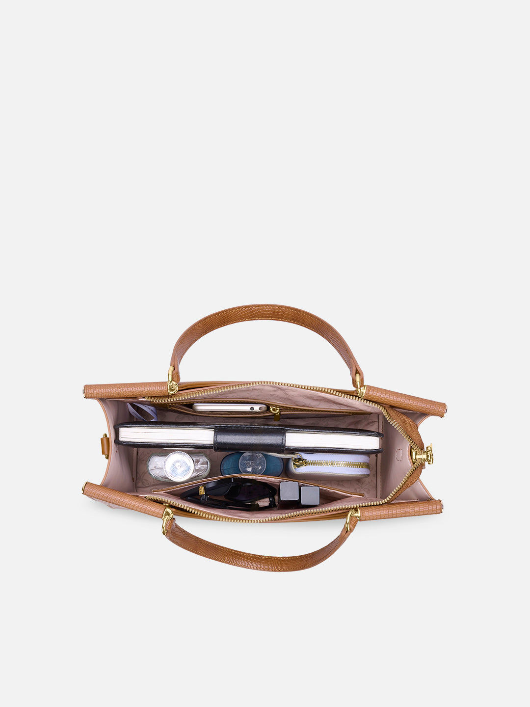 Freesia Medium Satchel Bag Tan