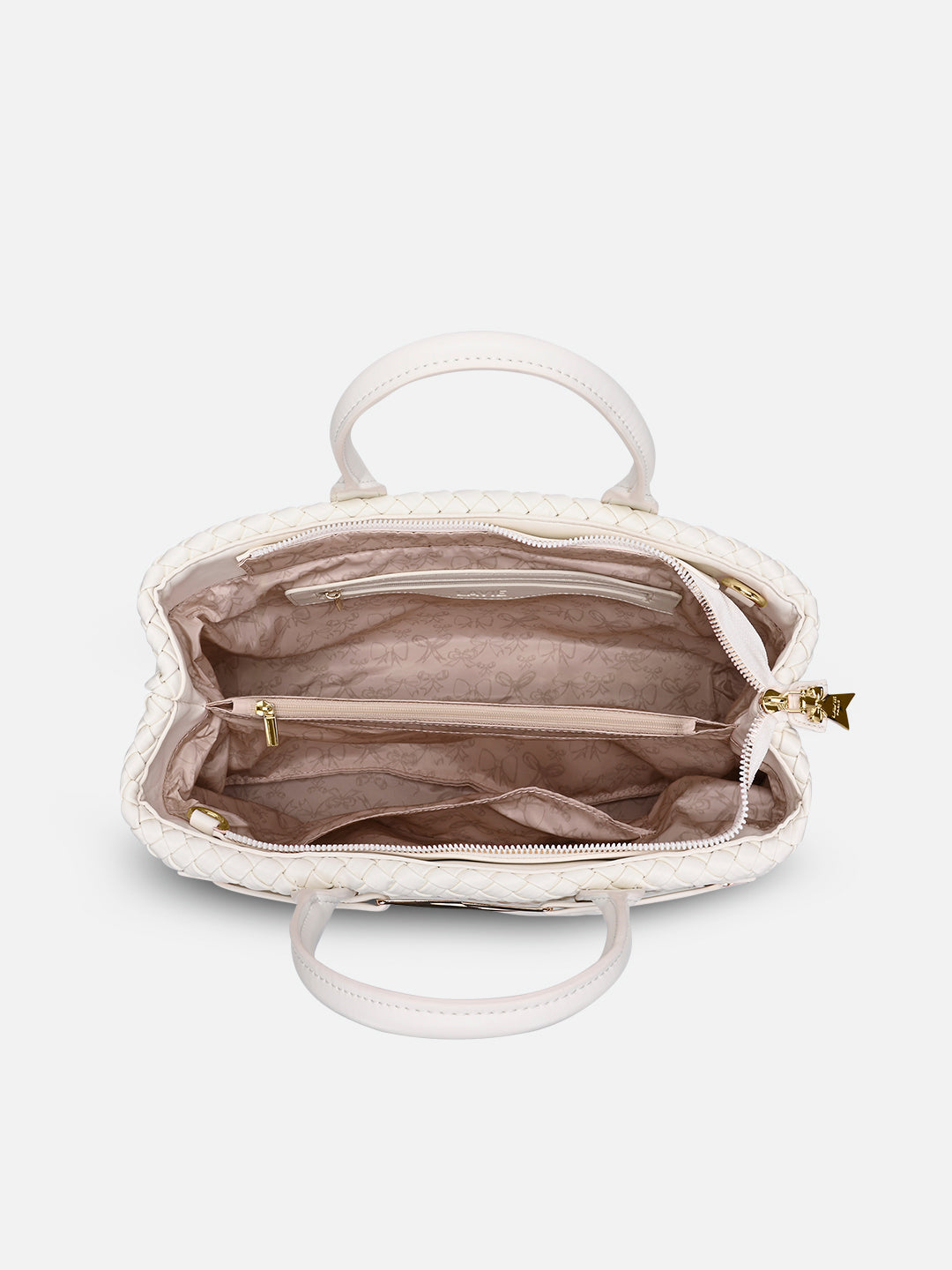 Bleuet Horizontal Large Satchel Bag White