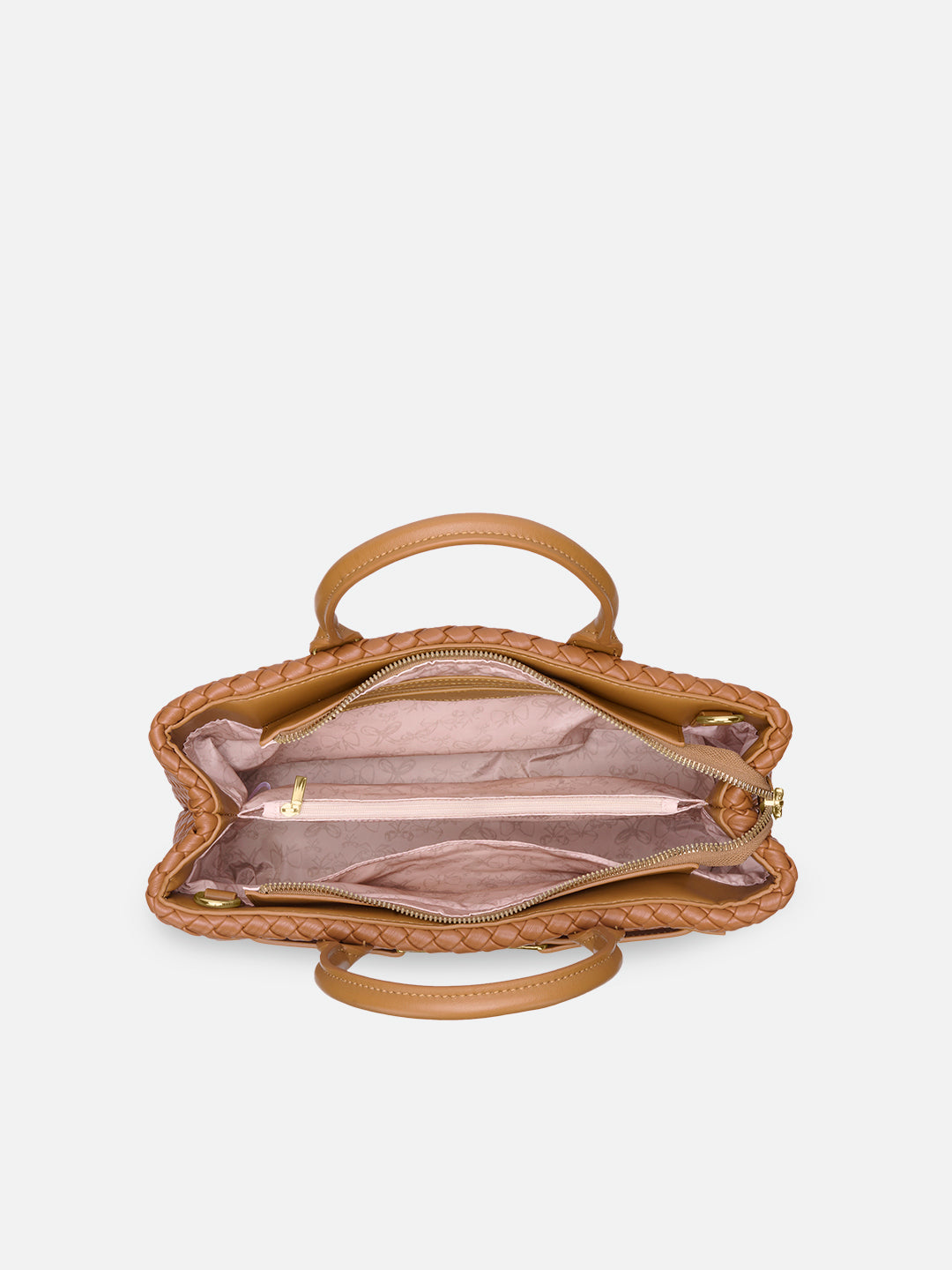 Bleuet Horizontal Large Satchel Bag Tan