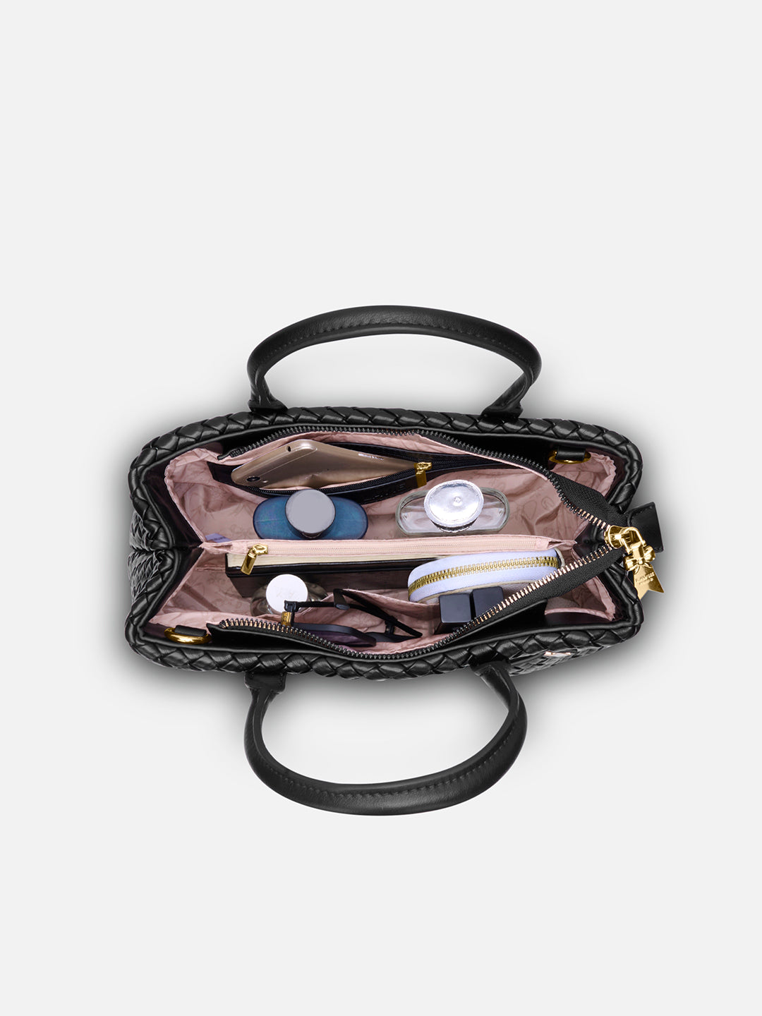 Bleuet Horizontal Medium Satchel Bag Black
