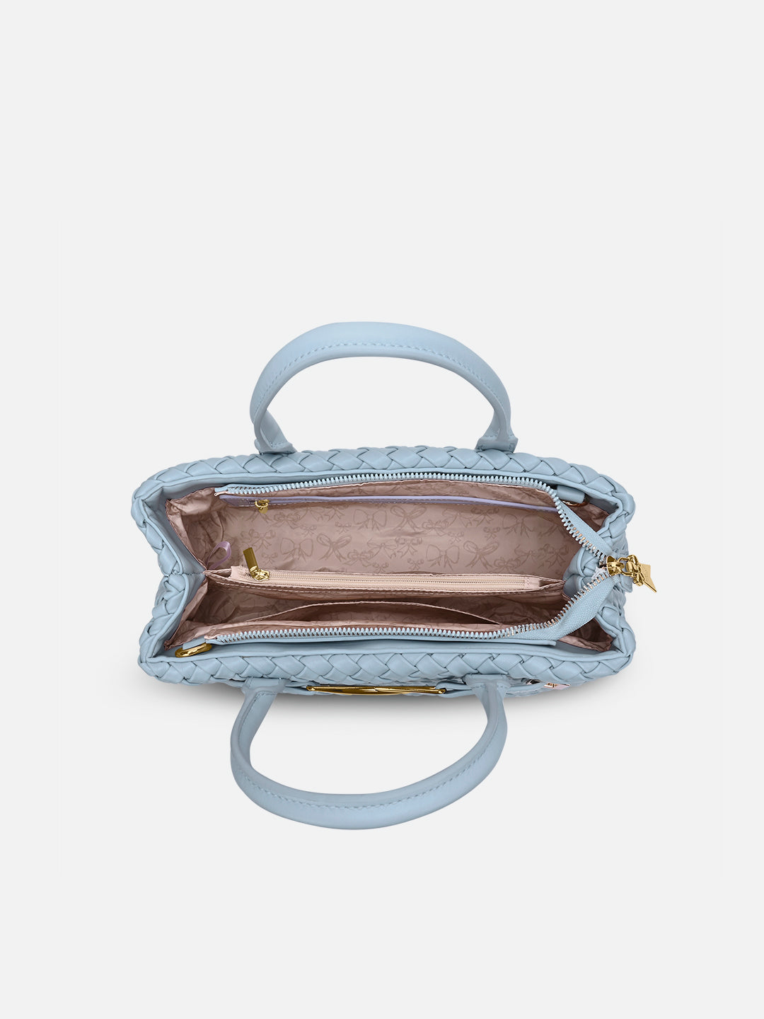 Bleuet Horizontal Medium Satchel Bag Pale Blue