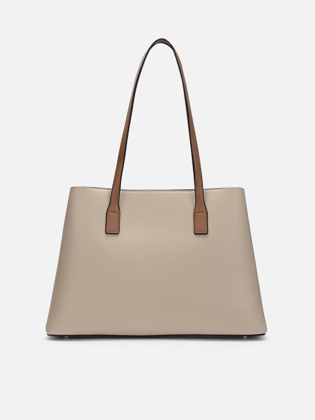 Camelia 3 Compartment Large Satchel Bag Beige