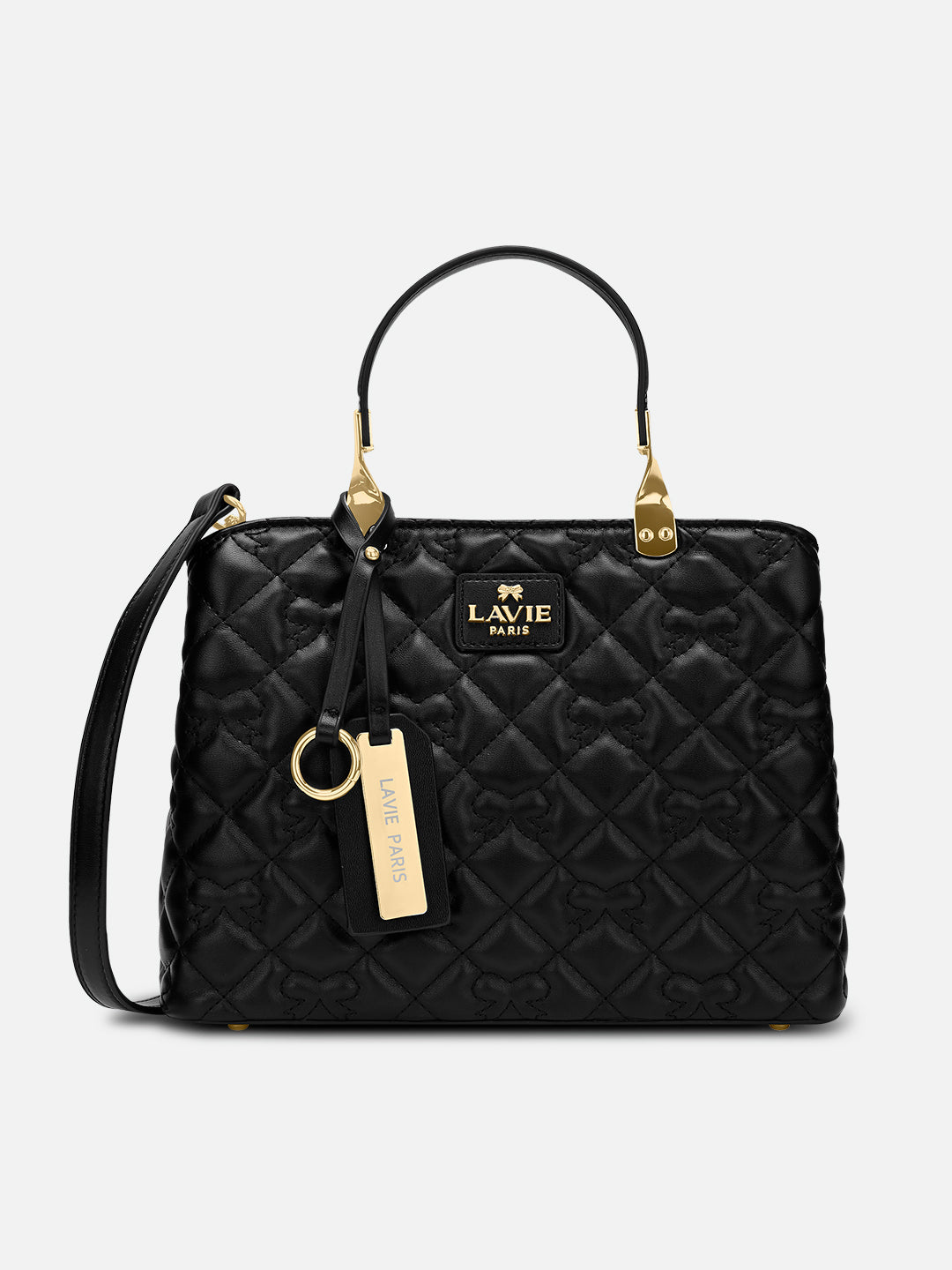 Quincy 3 Compartment Small Satchel Bag Black