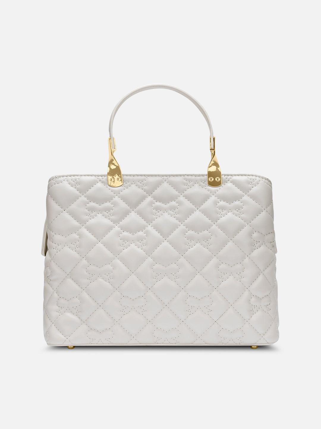 Quincy 3 Compartment Small Satchel Bag White