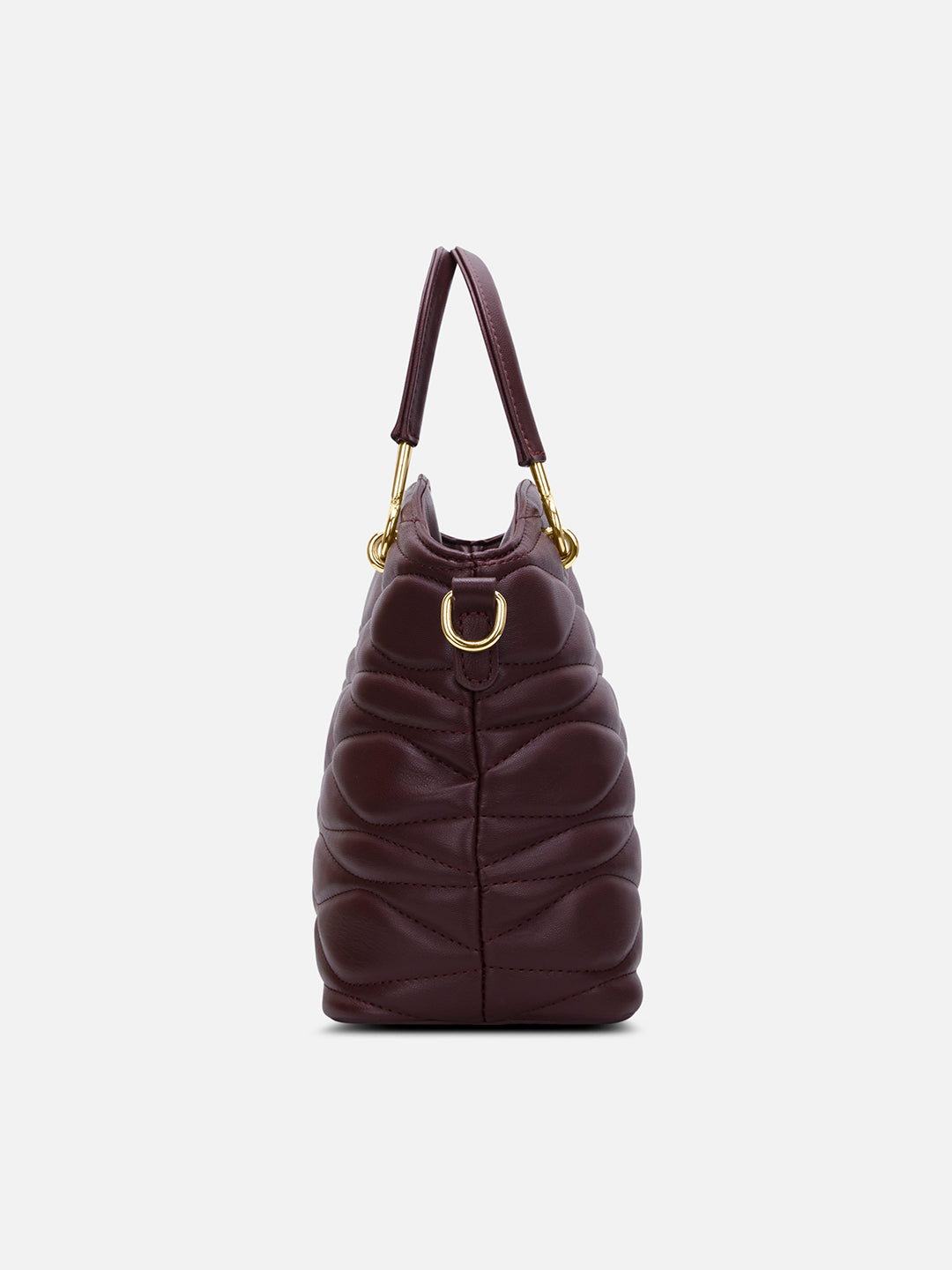 Lucie Quilted Small Satchel Bag Wine