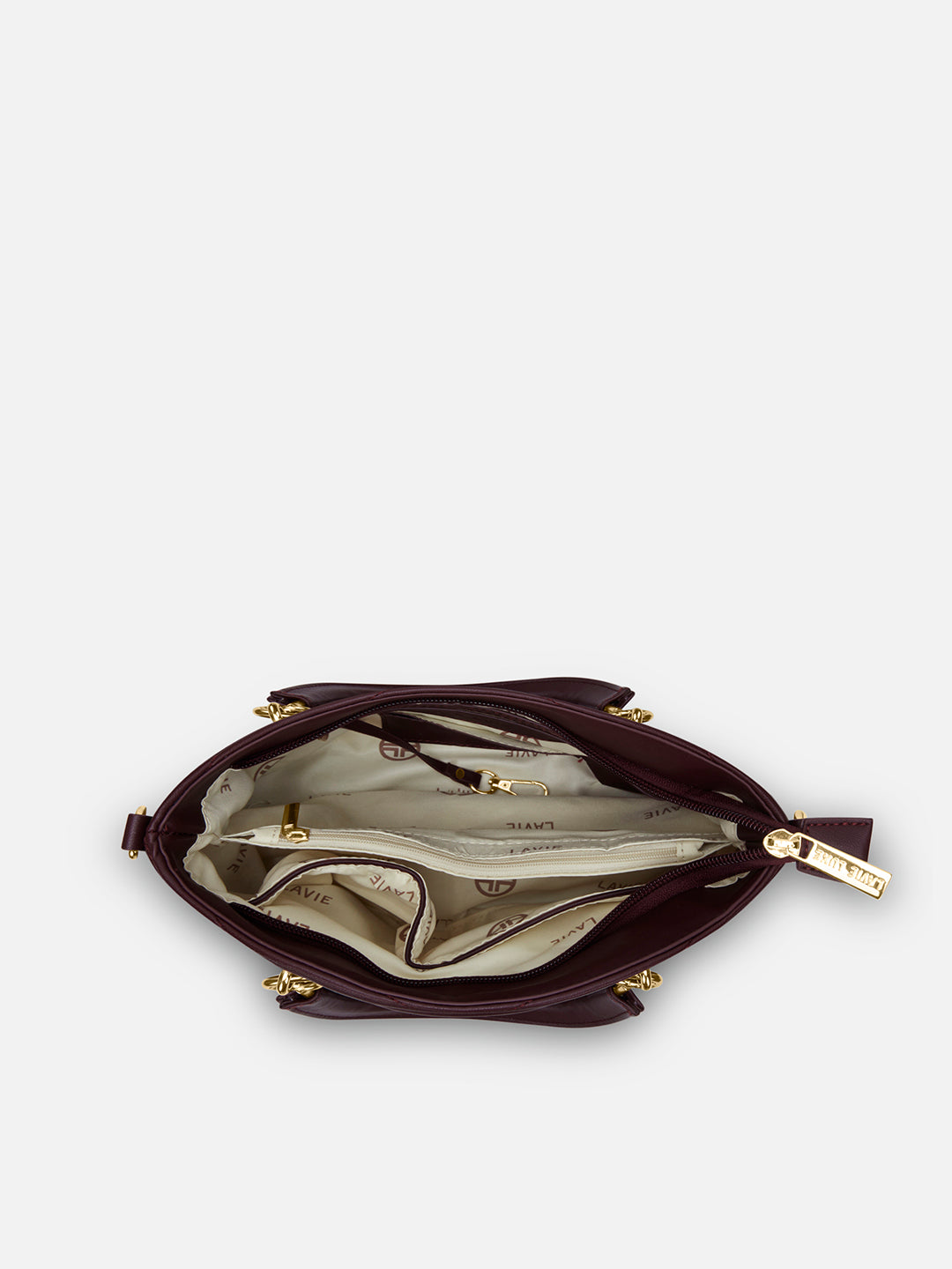 Lucie Quilted Small Satchel Bag Wine