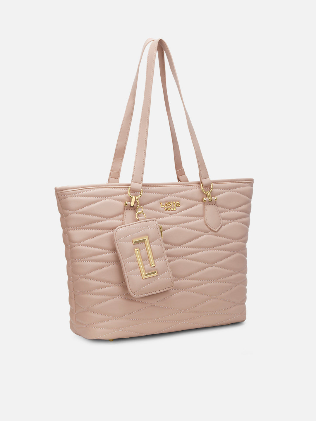 Lucie Quilted Large Tote Bag Mocha