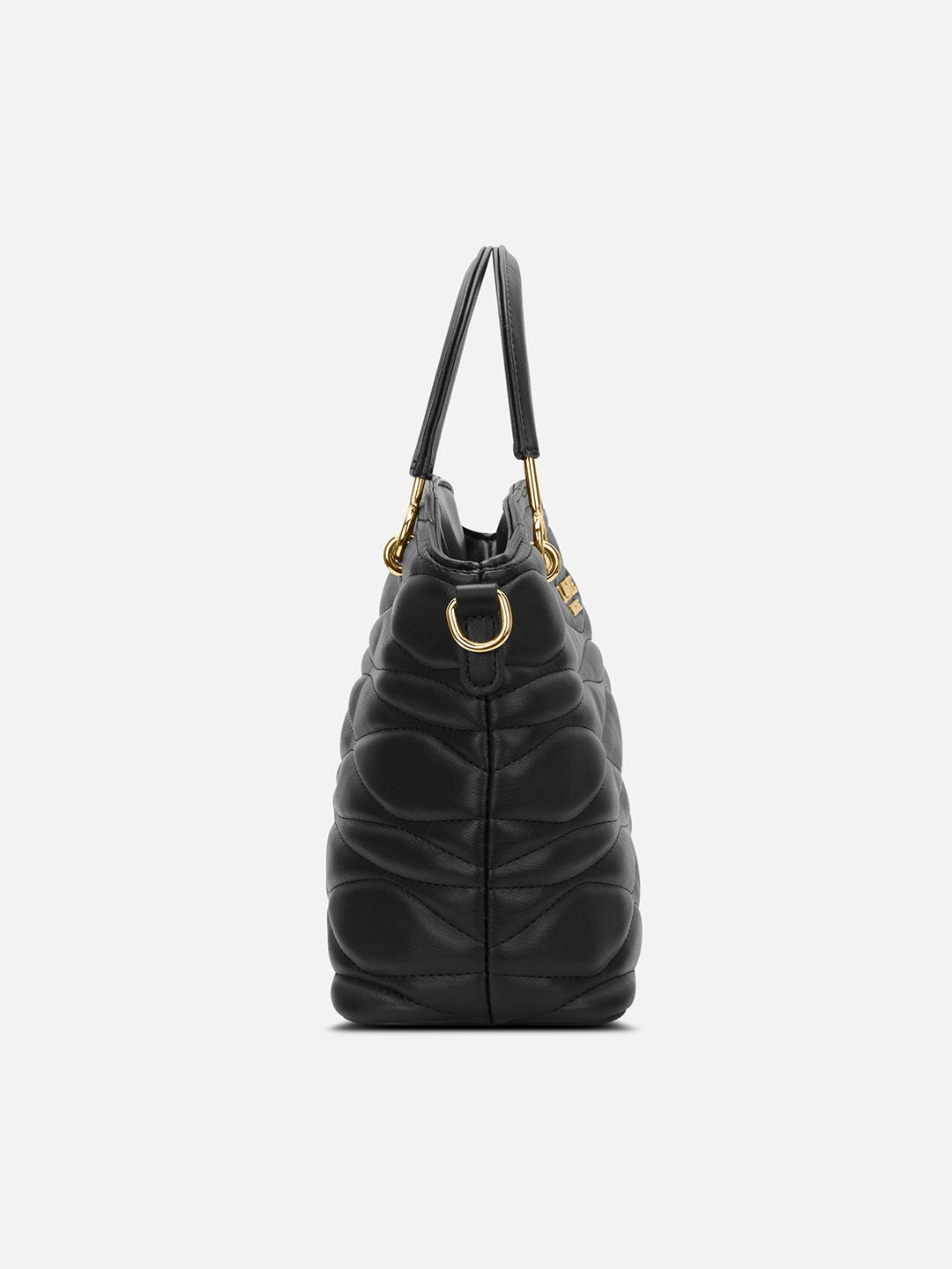 Lucie Quilted Small Satchel Bag Black