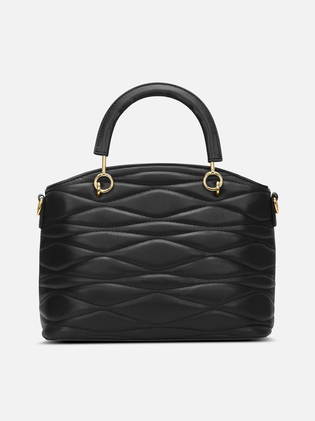 Lucie Quilted Small Satchel Bag Black