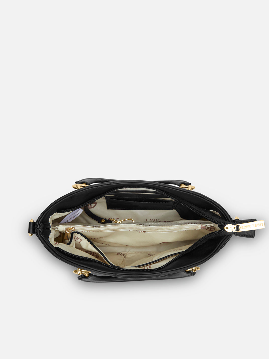 Lucie Quilted Small Satchel Bag Black