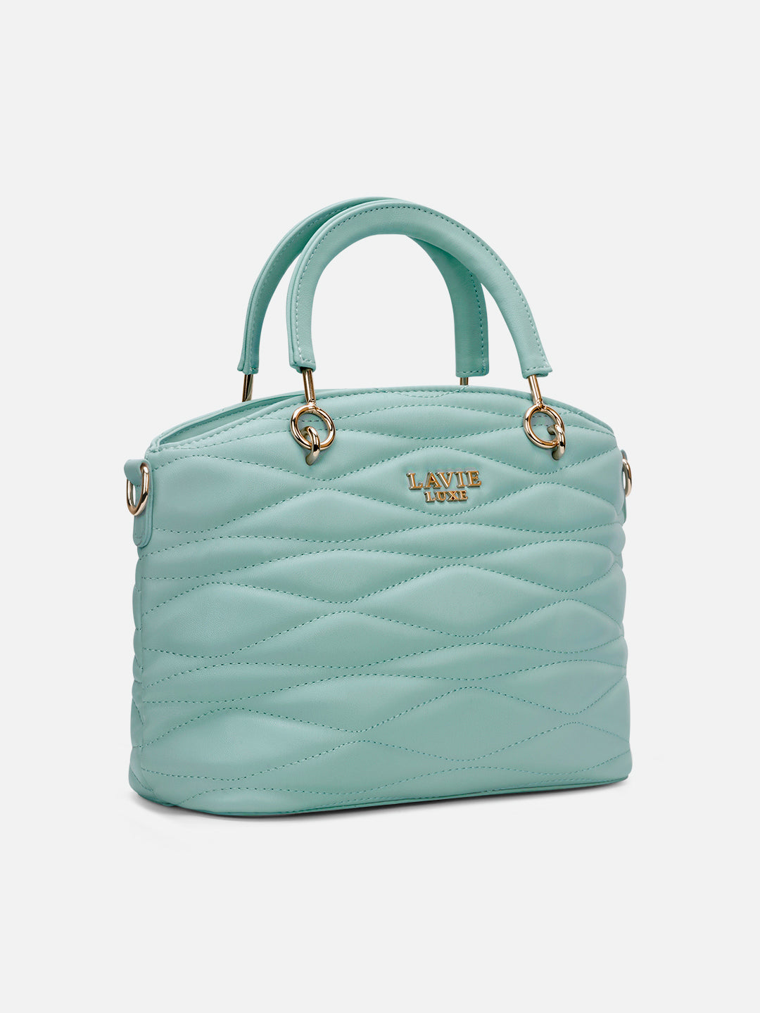 Lucie Quilted Small Satchel Bag Jelly Mint