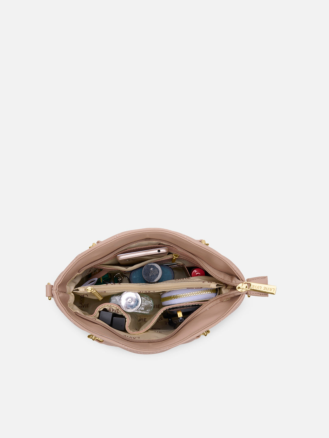Lucie Quilted Small Satchel Bag Mocha