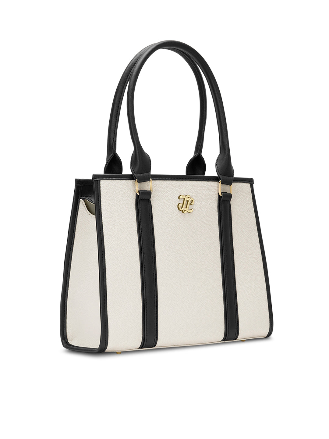 Winslet Medium Box Satchel Bag Ladies Handbag Off White / Black