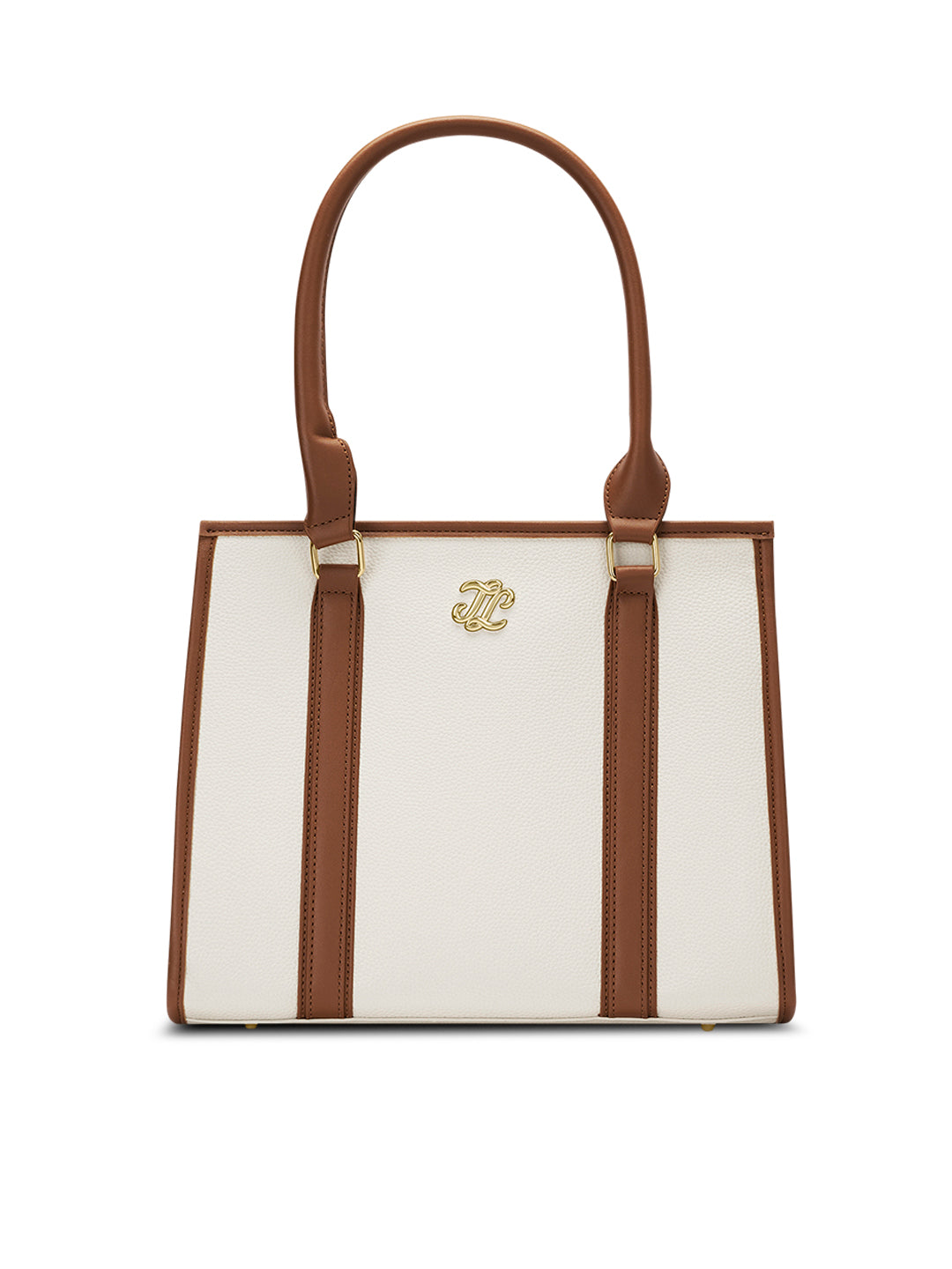 Winslet Medium Box Satchel Bag Ladies Handbag Off White / Tan