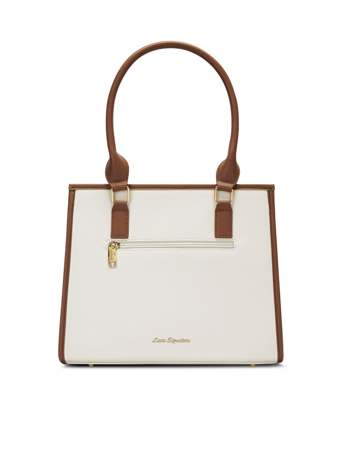Winslet Medium Box Satchel Bag Ladies Handbag Off White / Tan