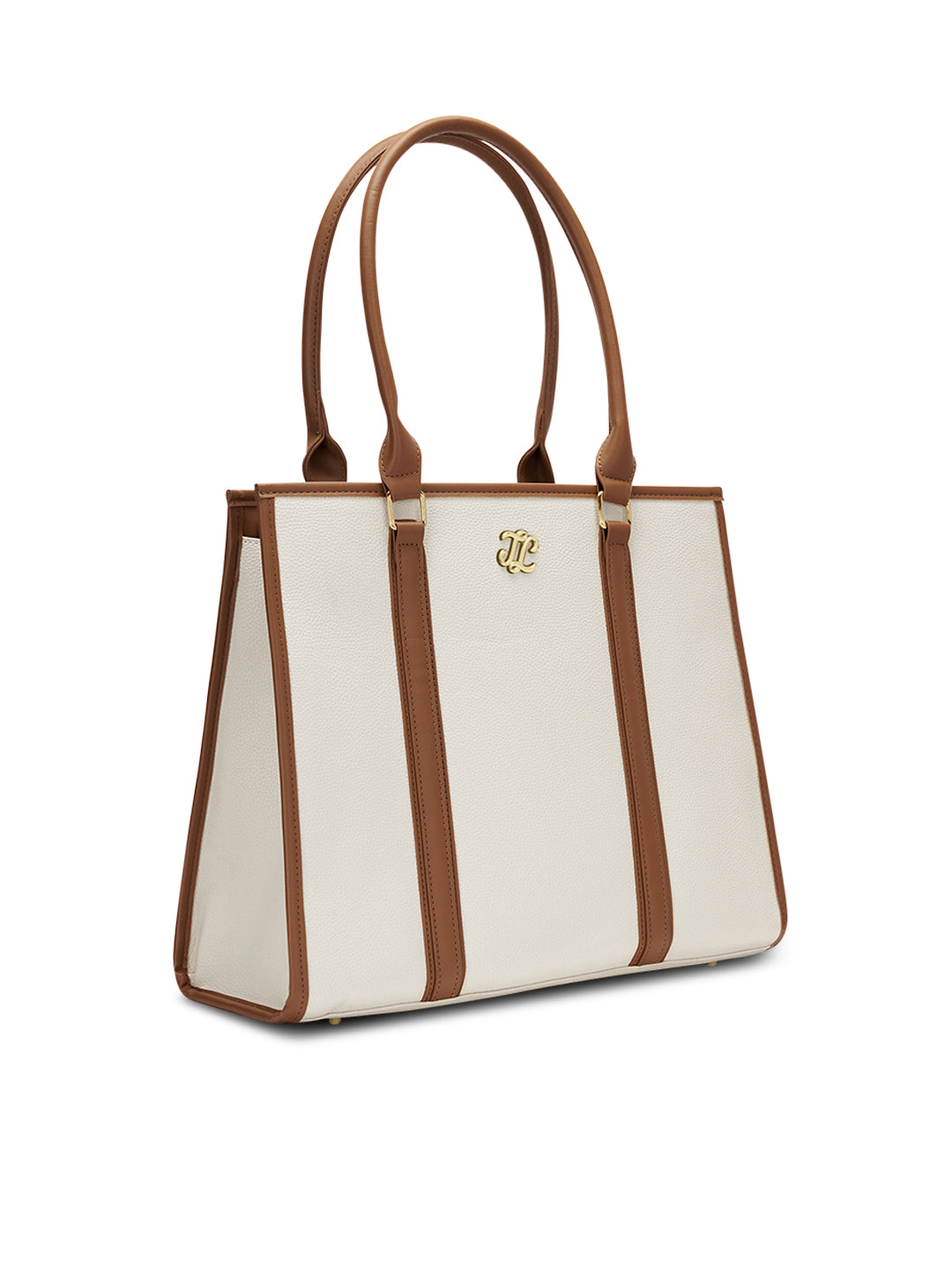 Winslet Extra Large Laptop Ladies Handbag Off White / Tan