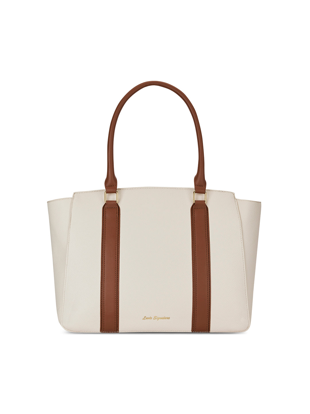 Sierra Large Tote Bag Ladies Handbag Off White / Tan