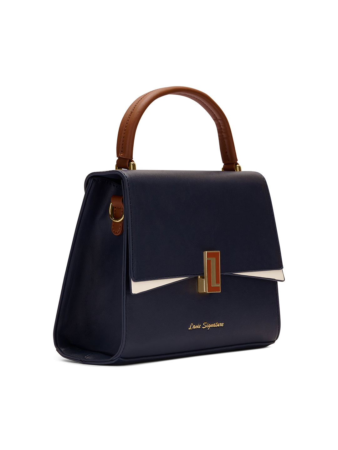 Winston Flap Satchel Bag Ladies Handbag Navy