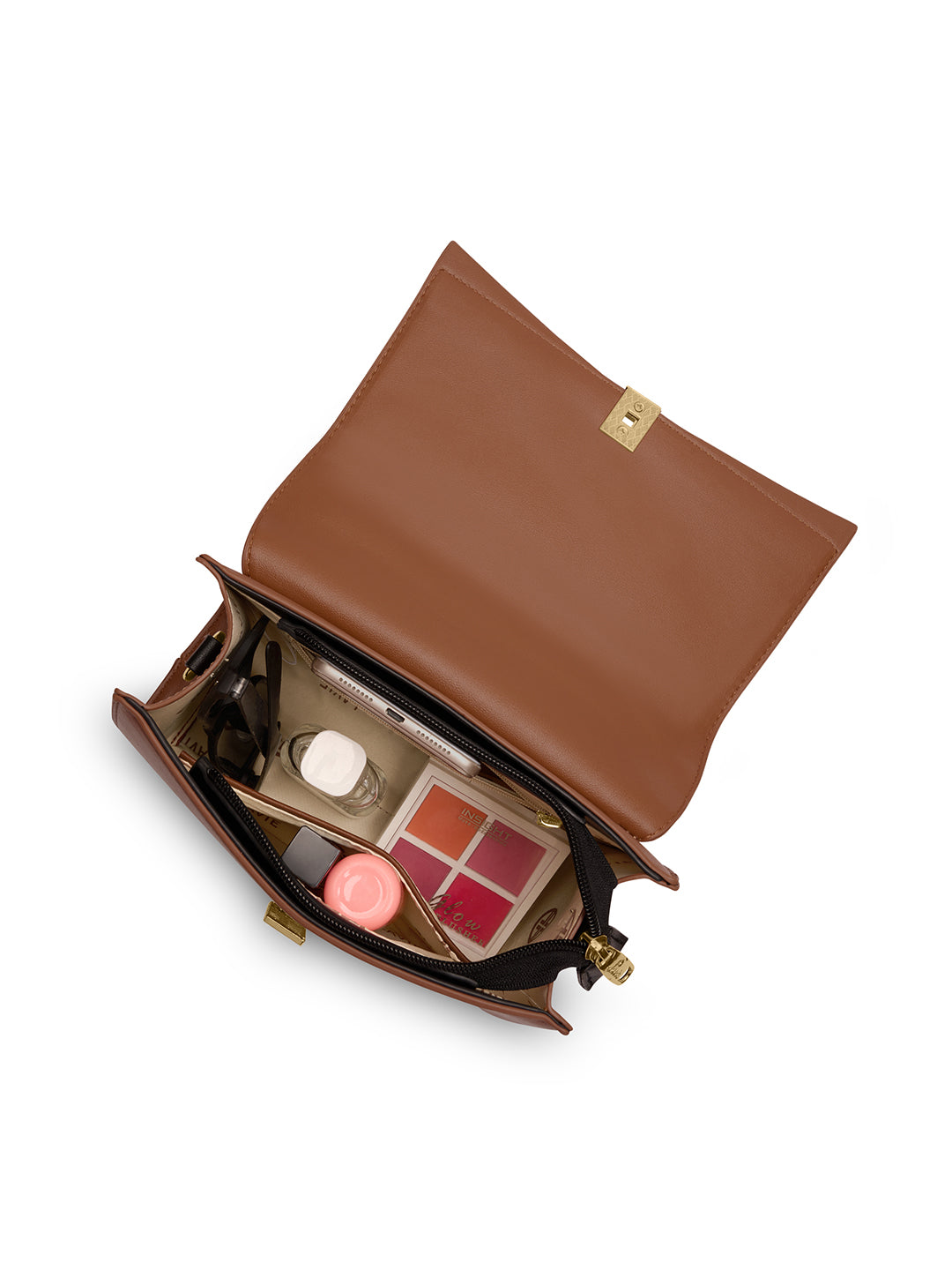 Winston Flap Satchel Bag Ladies Handbag Tan