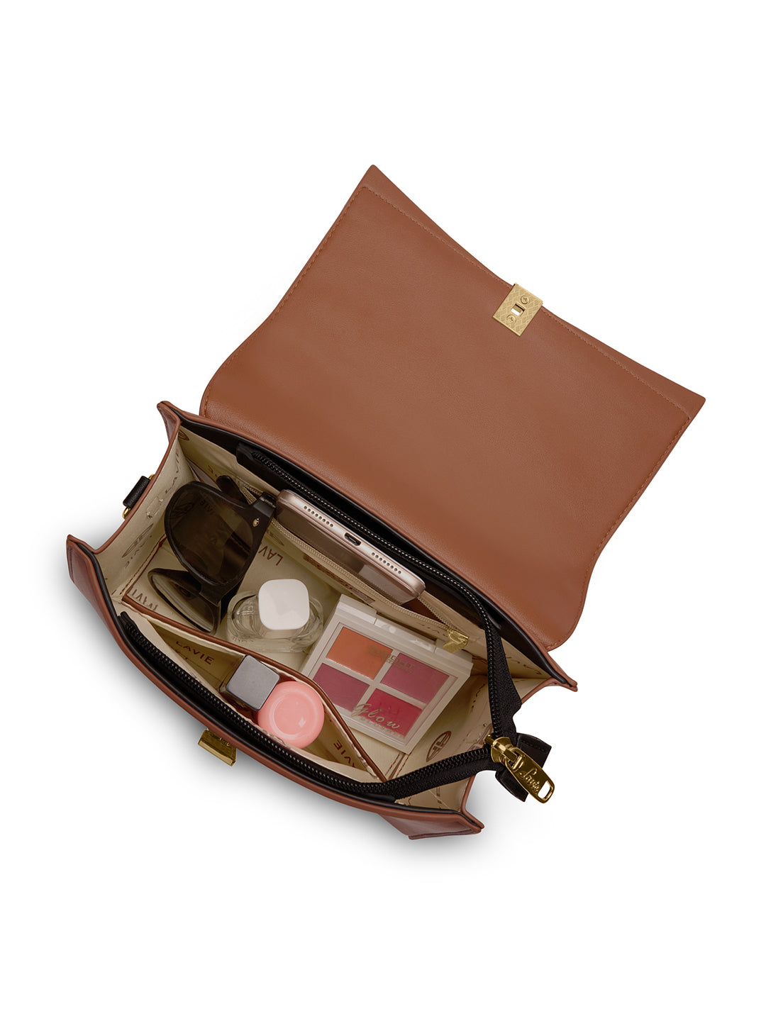 Winston Flap Satchel Bag Ladies Handbag Tan