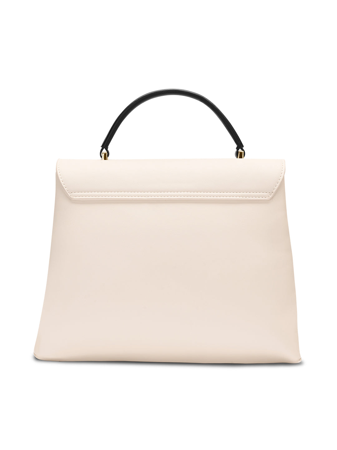 Aspen 2C Flap Satchel Bag Ladies Handbag Off White / Black