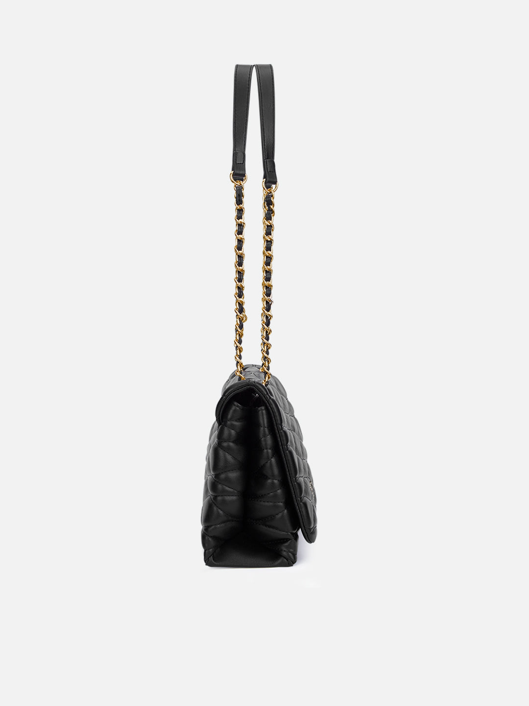 Lucie Quilted Medium Flap Black