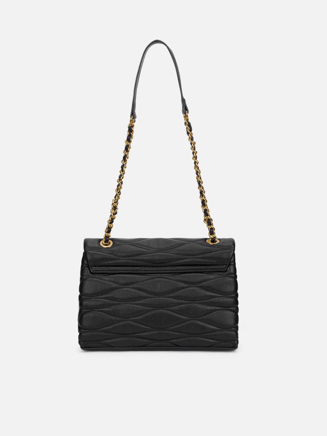 Lucie Quilted Medium Flap Black