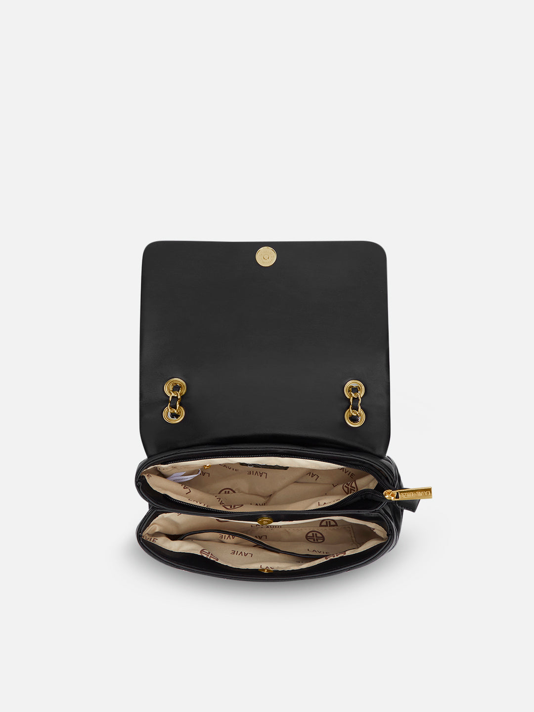 Lucie Quilted Medium Flap Black