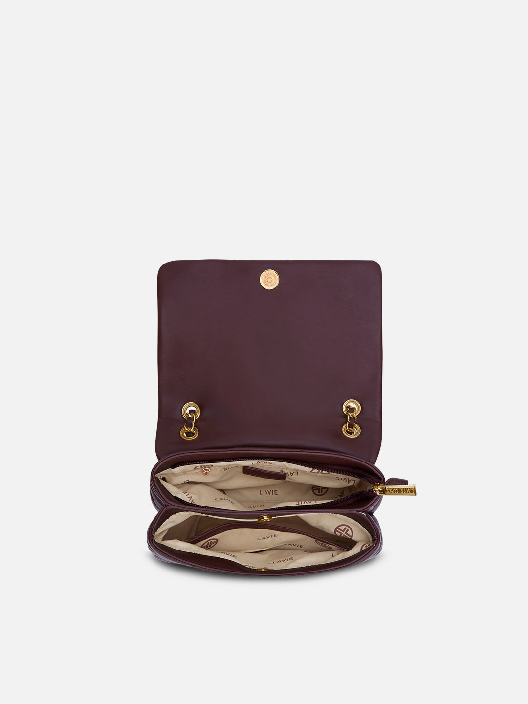 Lucie Quilted Medium Flap Wine