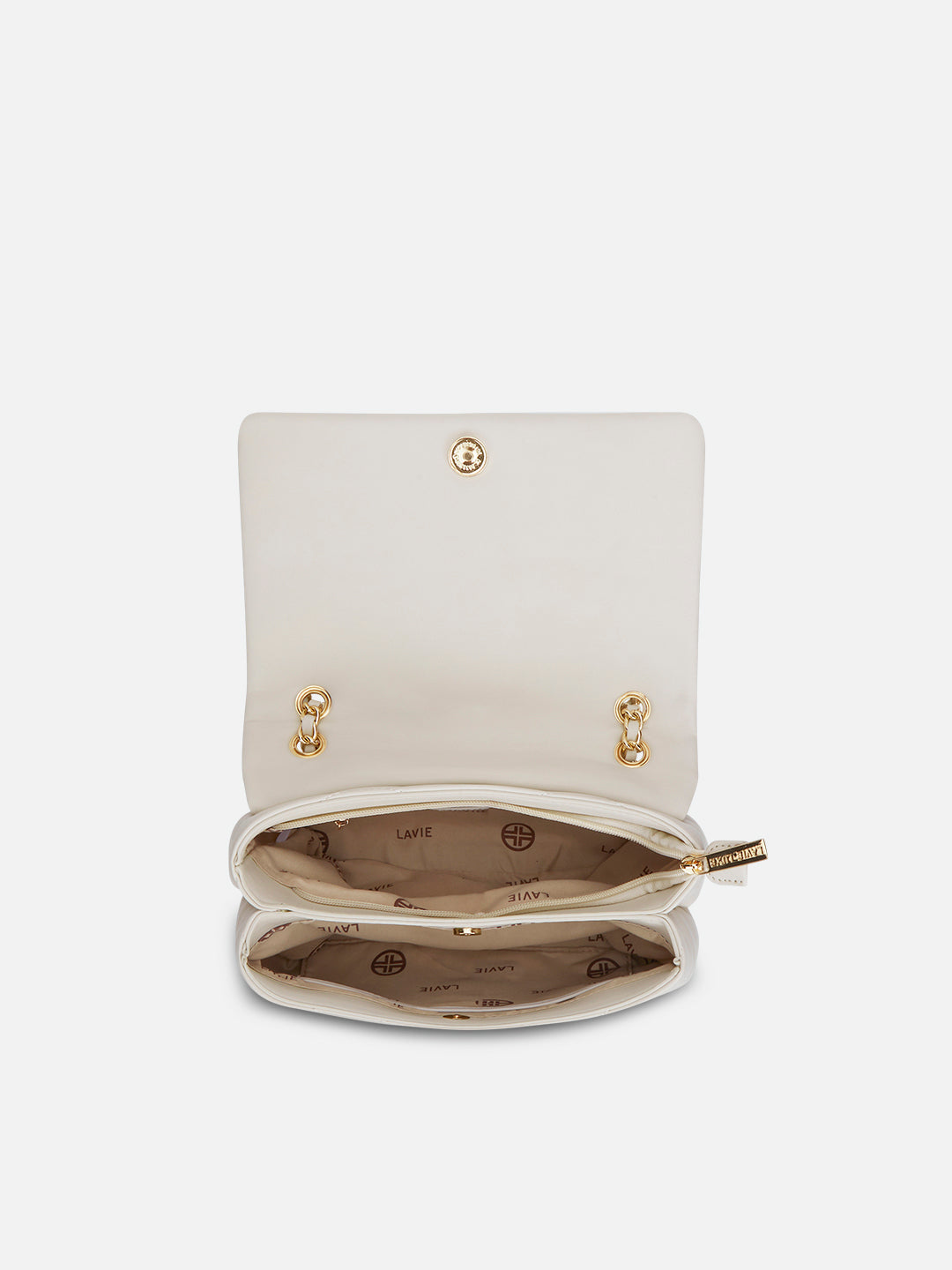 Lucie Quilted Medium Flap Off White