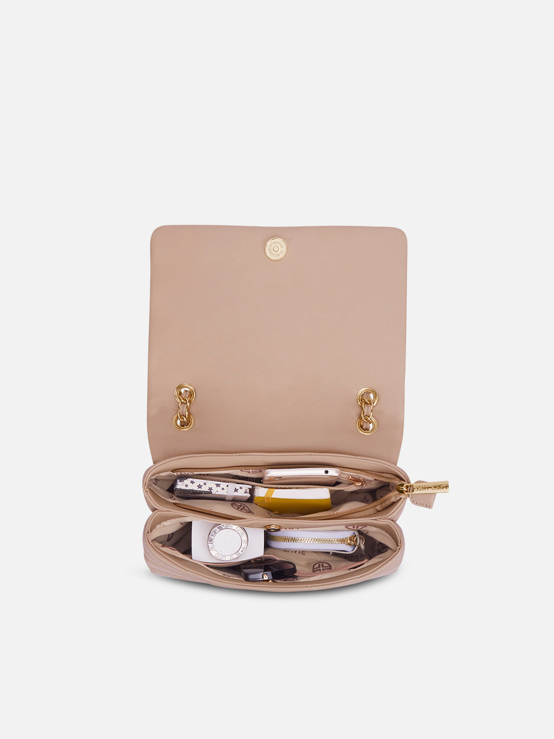 Lucie Quilted Medium Flap Mocha
