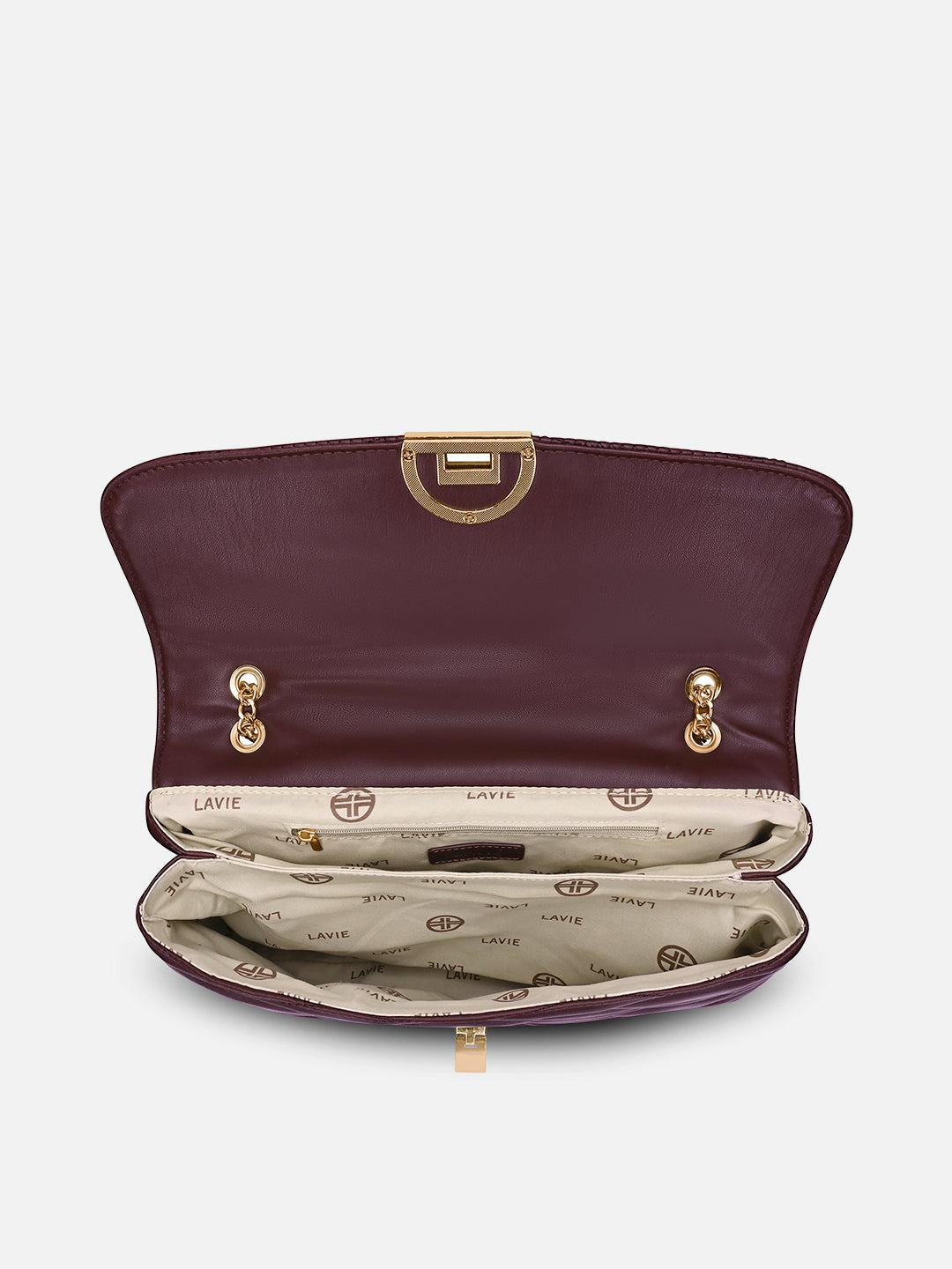 Lucie Quilted Large Flap Wine