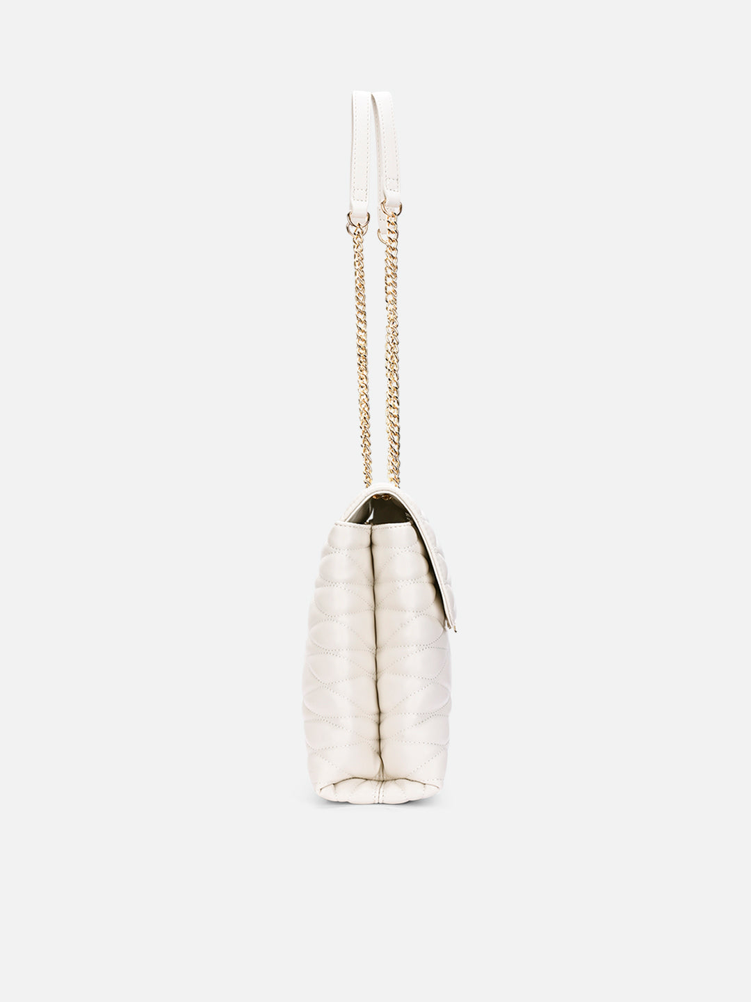 Lucie Quilted Large Flap Off White