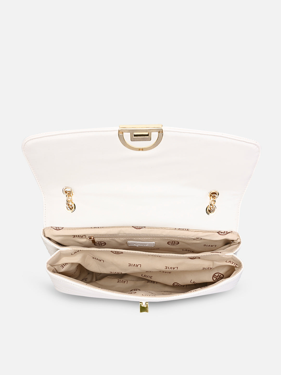 Lucie Quilted Large Flap Off White