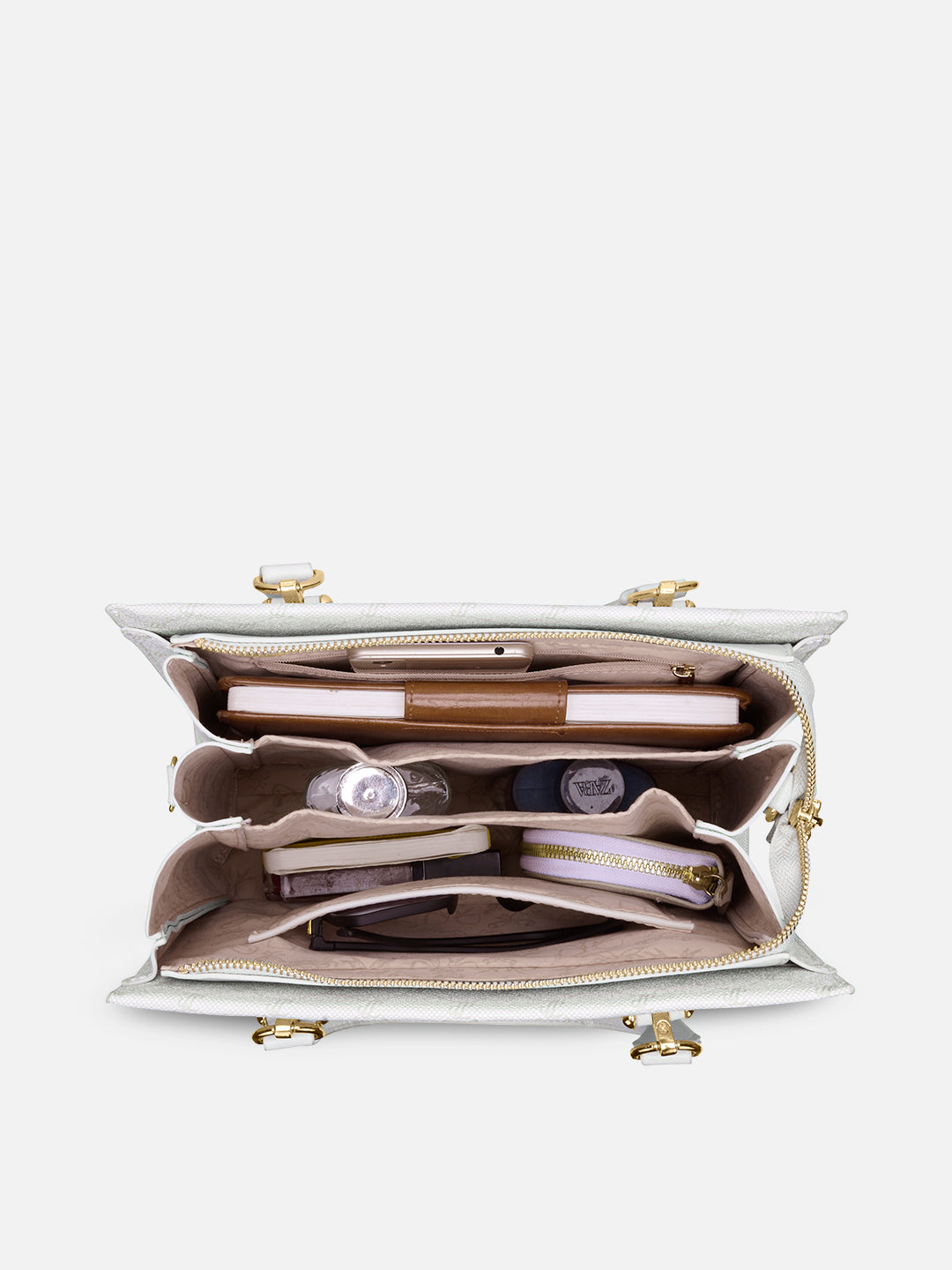 Mono Vivien 3 Compartment Medium Satchel Bag Ivory
