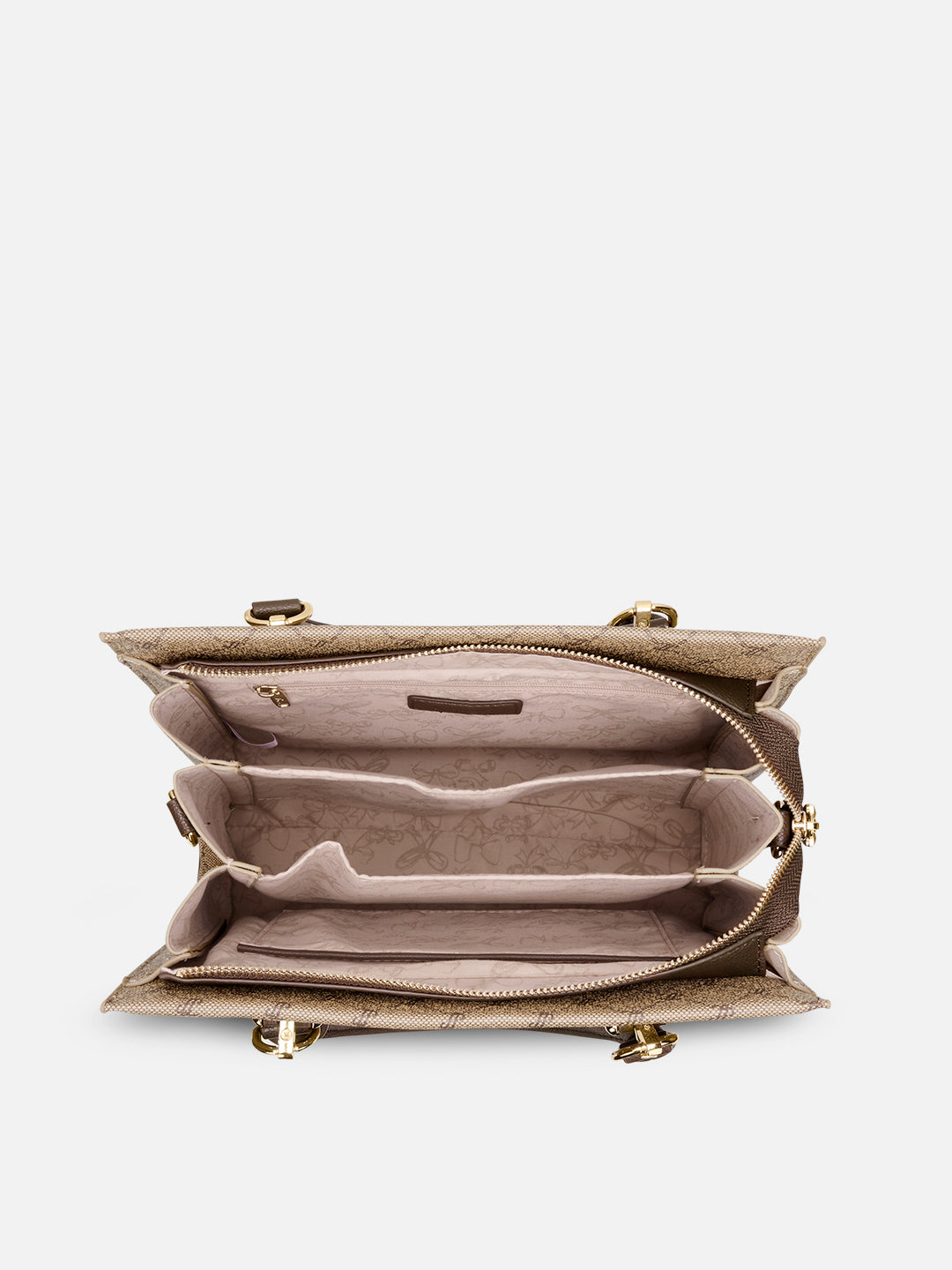 Mono Vivien 3 Compartment Medium Satchel Bag Latte