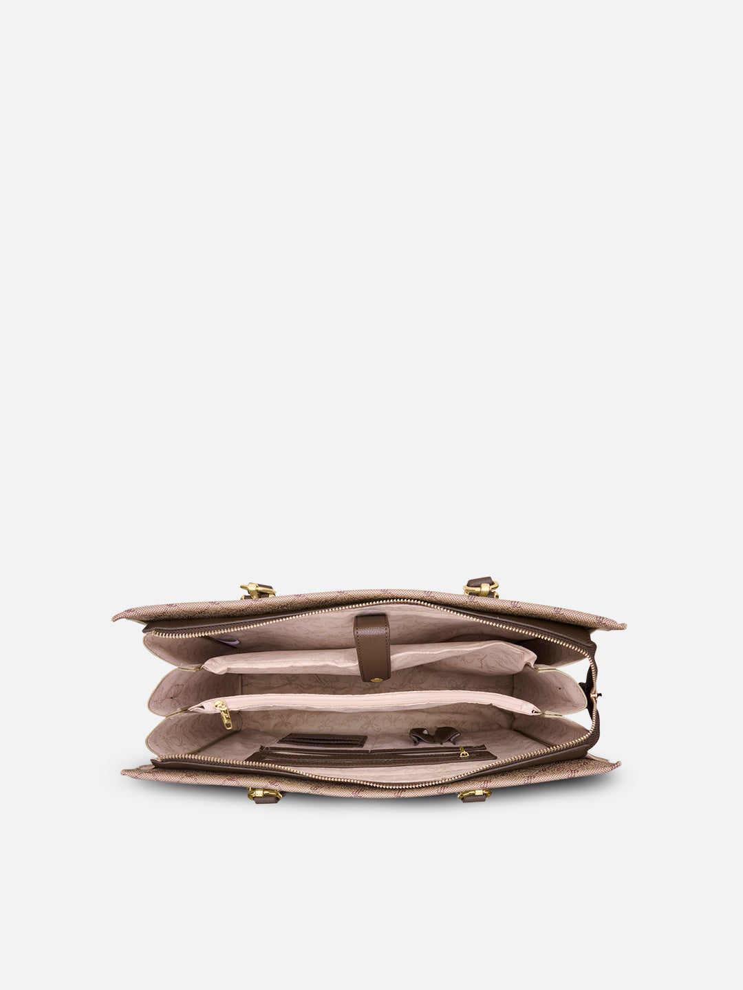Mono Vivien 3 Compartment Large Satchel Bag Latte